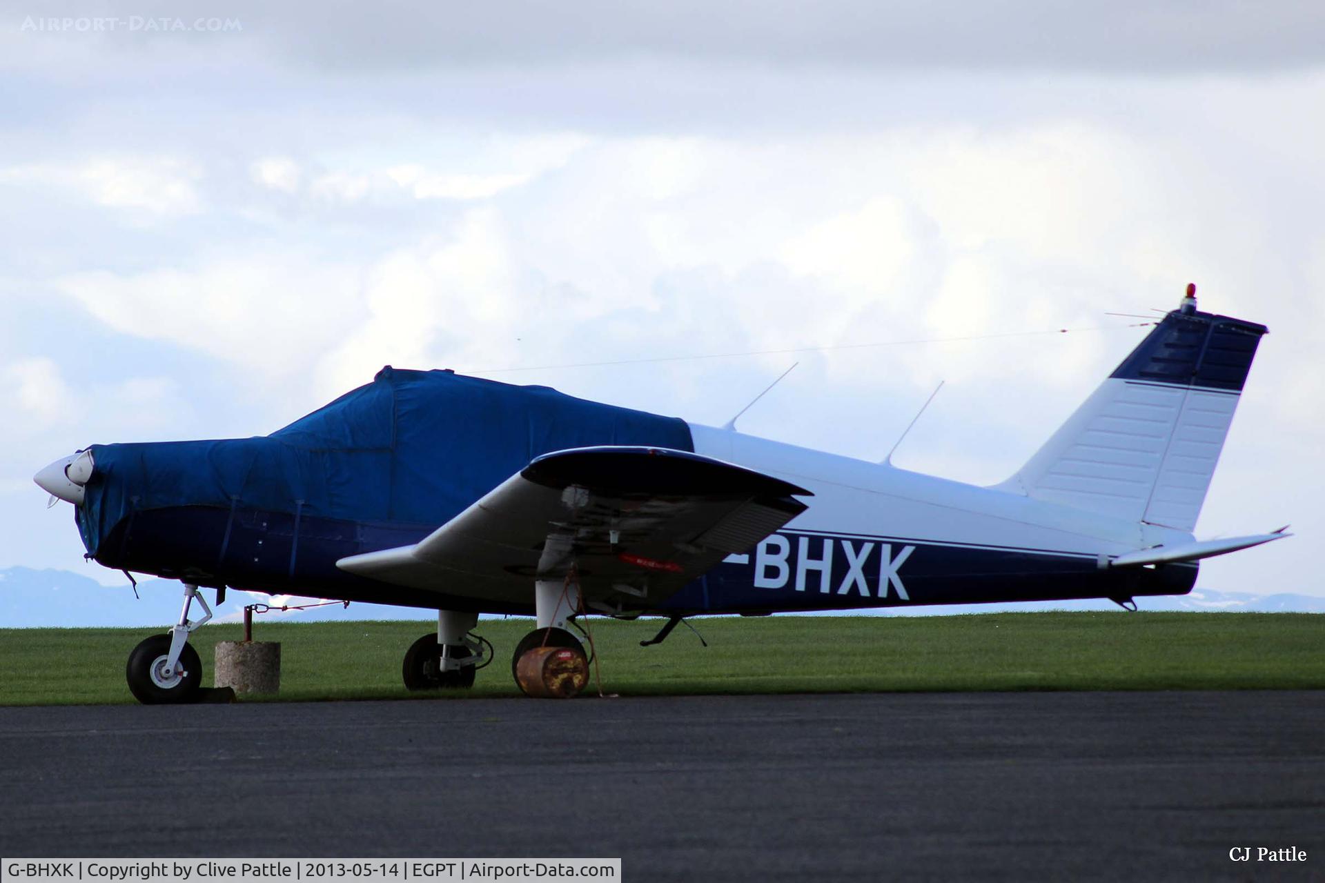 G-BHXK, 1965 Piper PA-28-140 Cherokee C/N 28-21106, Sunset shot at Perth EGPT.  This aircraft crashed 05-04-15 near Oban, Scotland with two fatalities.