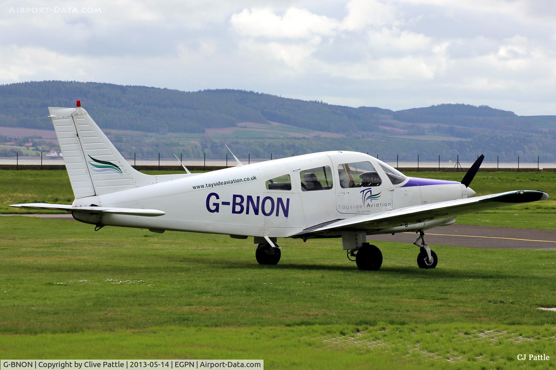 G-BNON, 1987 Piper PA-28-161 Cherokee Warrior II C/N 2816025, Parked up at Dundee