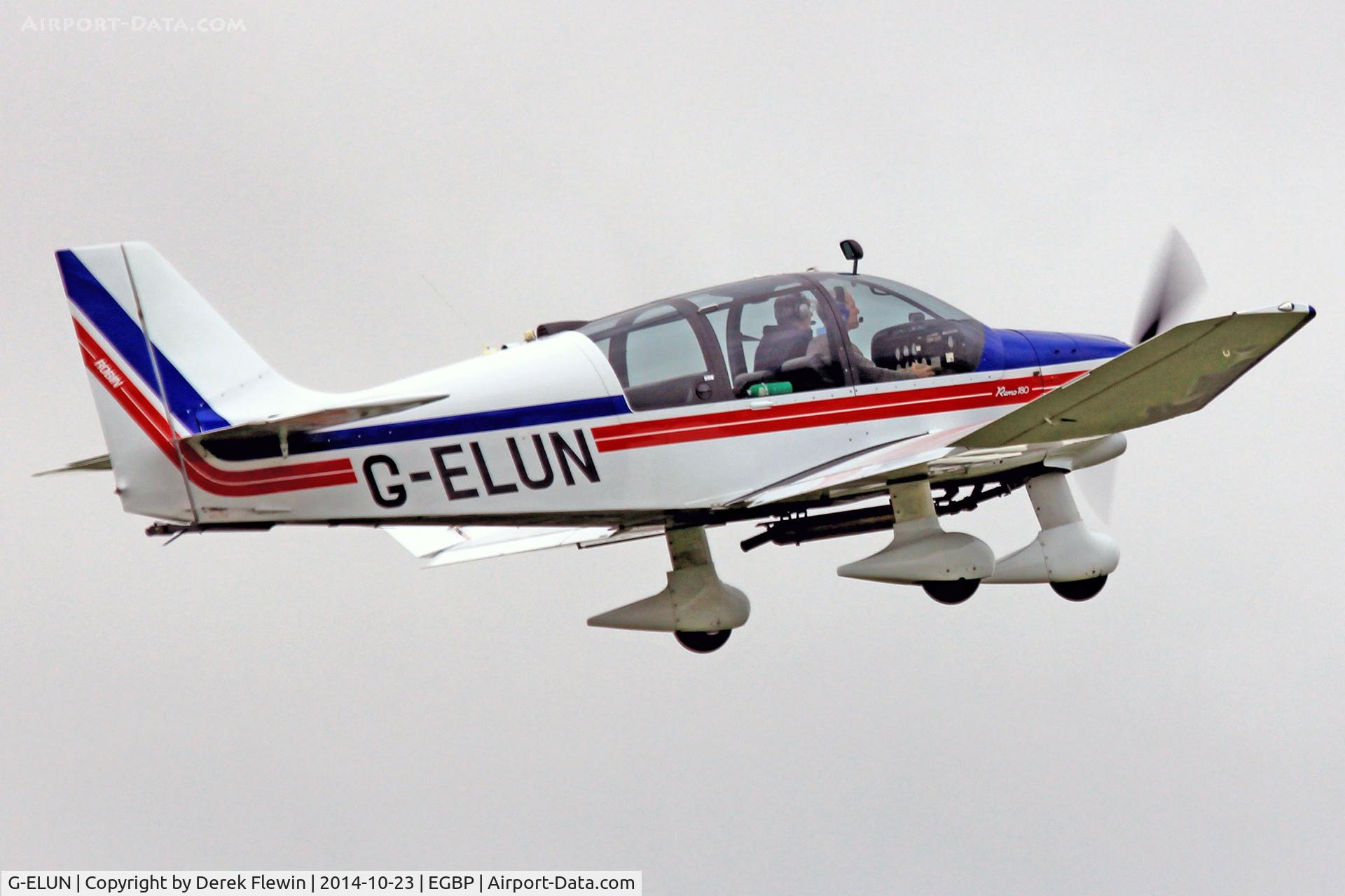 G-ELUN, 1975 Robin DR-400-180R Remorqueur Regent C/N 1102, Resident Remorqueur, previously I-ALSA, seen departing runway 26 at EGBP.