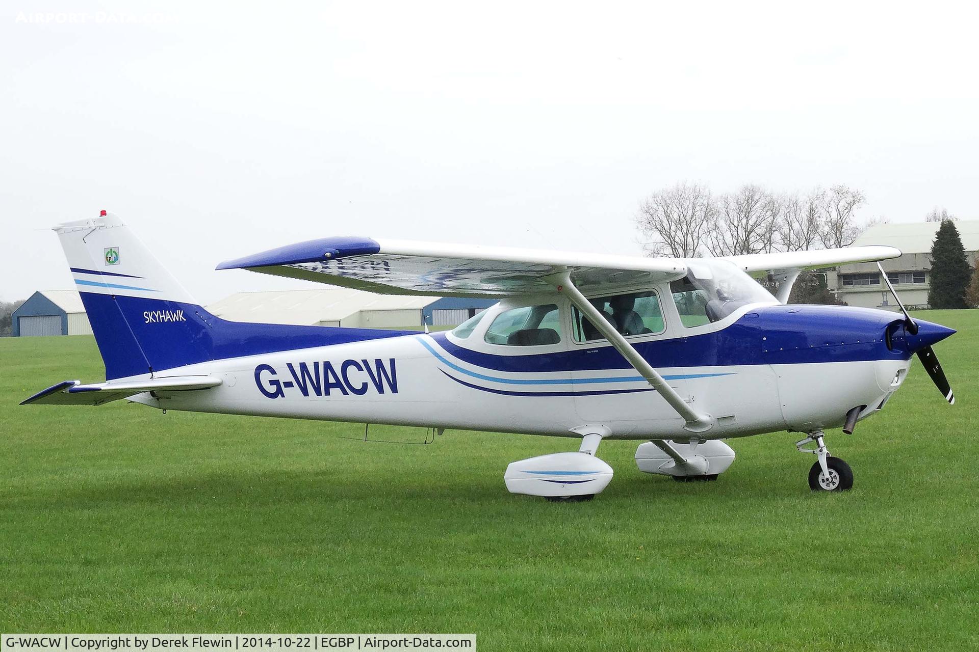 G-WACW, 1981 Cessna 172P C/N 172-74057, Visiting Skyhawk, Perth-Scone based, previously N5307K, seen parked up to the rear of the Tower at EGBP.