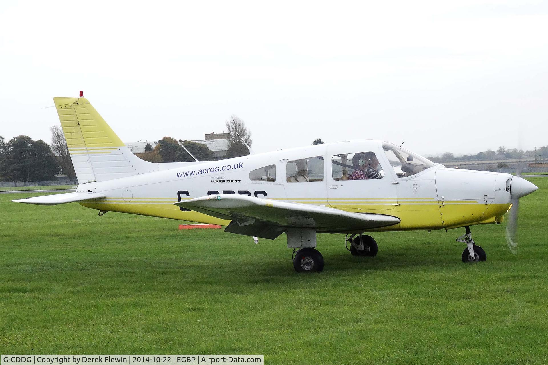 G-CDDG, 1988 Piper PA-28-161 Cherokee Warrior II C/N 2816065, Visiting Warrior II, Wellesbourne Mountford based, previously HB-PLU, seen doing checks by the Tower at EGBP.