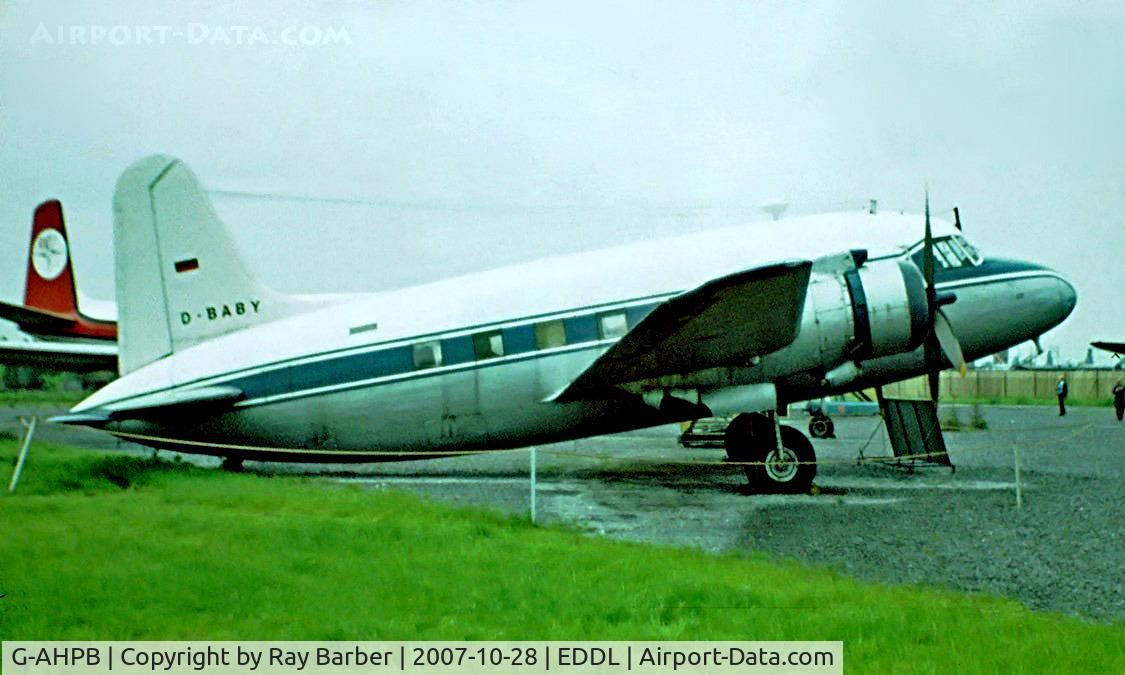 G-AHPB, Vickers 639 Viking 1 C/N 132, Vickers Viking V.639-1 [132] (Air Classic) Dusseldorf~D 22/05/1982. From a slide.