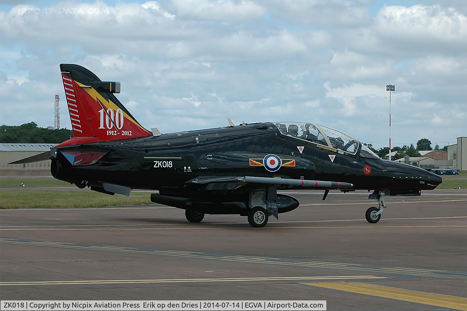 ZK018, 2008 British Aerospace Hawk T2 C/N RT009/1247, ZK018 in no.4 sqn, RAF, 100th anniversary.
