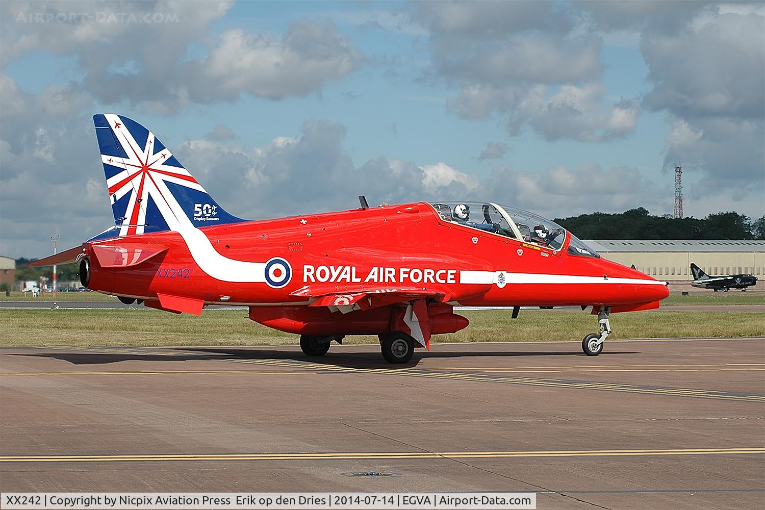XX242, 1978 Hawker Siddeley Hawk T.1 C/N 078/312078, XX242 in the Red Arrows 50th anniversary scheme