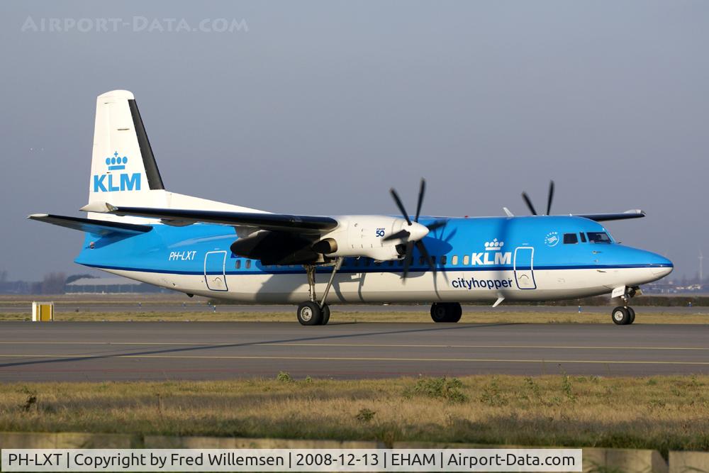 PH-LXT, 1993 Fokker 50 C/N 20279, KLM CITYHOPPER