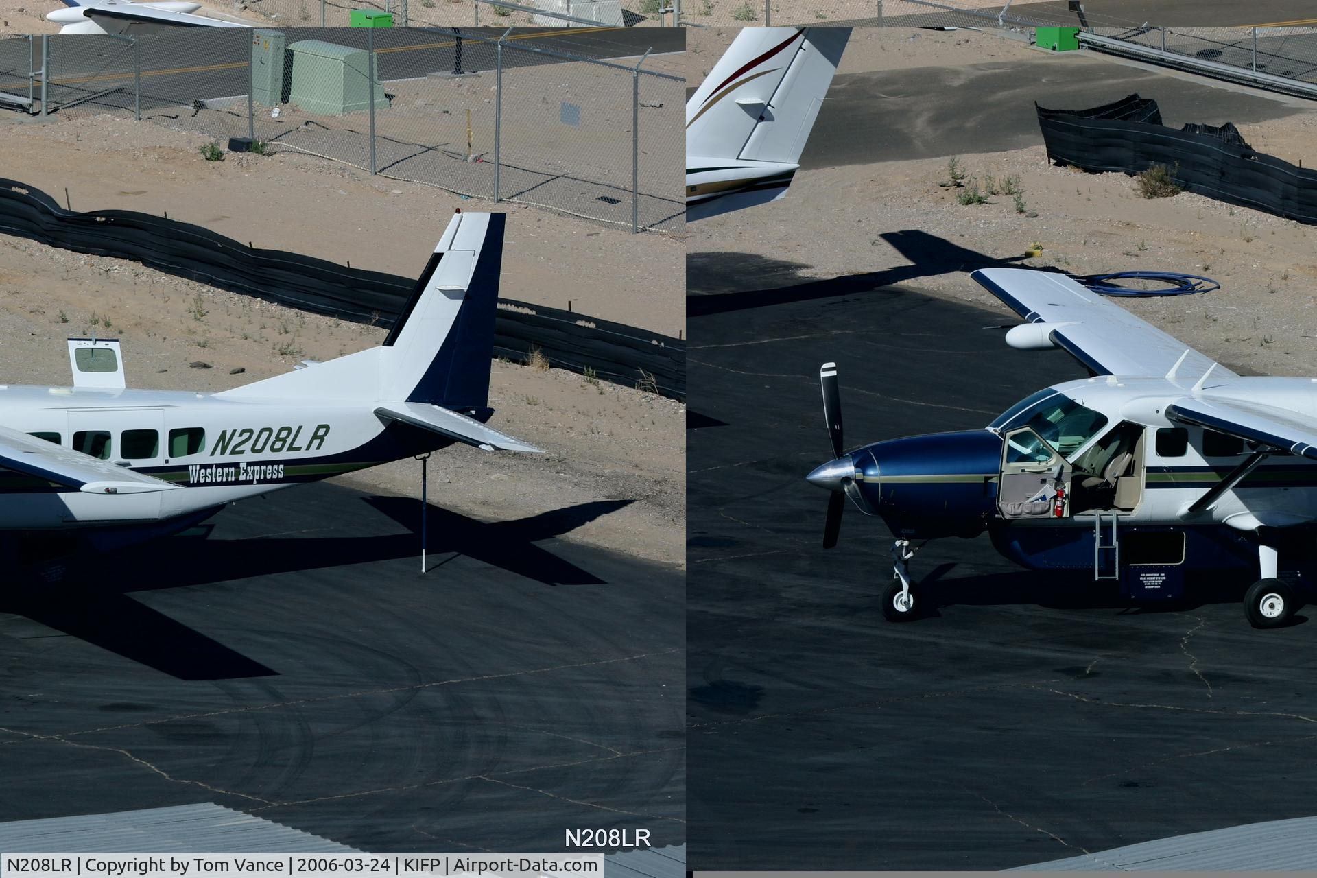 N208LR, 2004 Cessna 208B Grand Caravan C/N 208B1049, Western Express on the ramp at Laughlin-Bullhead City,AZ