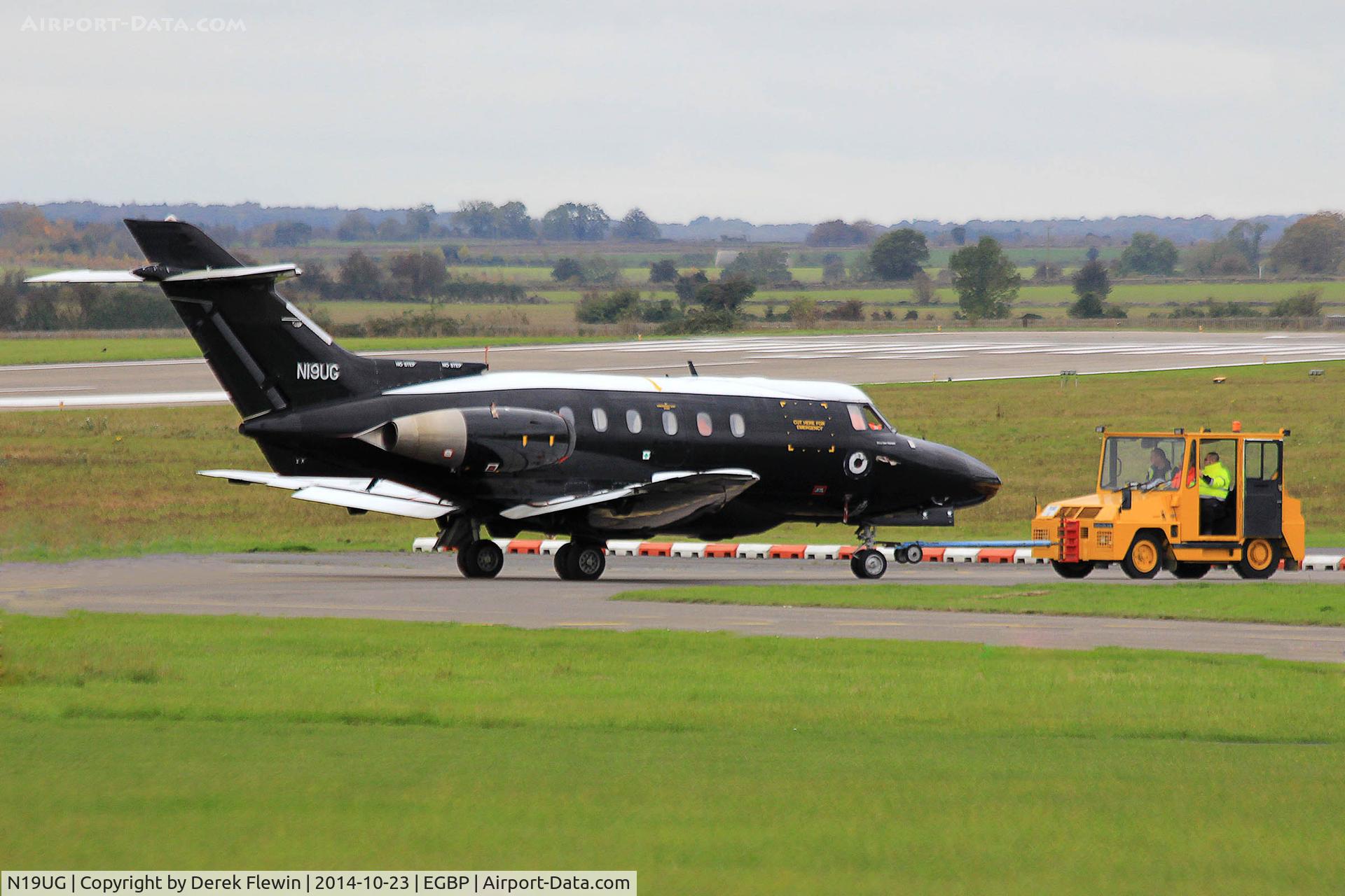 N19UG, 1965 Hawker Siddeley HS.125 Dominie T.1 C/N 25050, Dominie T1, previously XS730, seen being tugged across the AD.