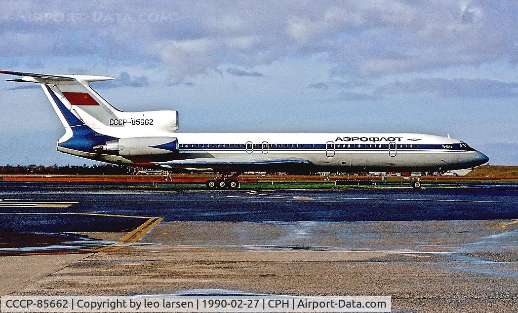CCCP-85662, 1989 Tupolev Tu-154M C/N 89A816, Copenhagen 27.2.90