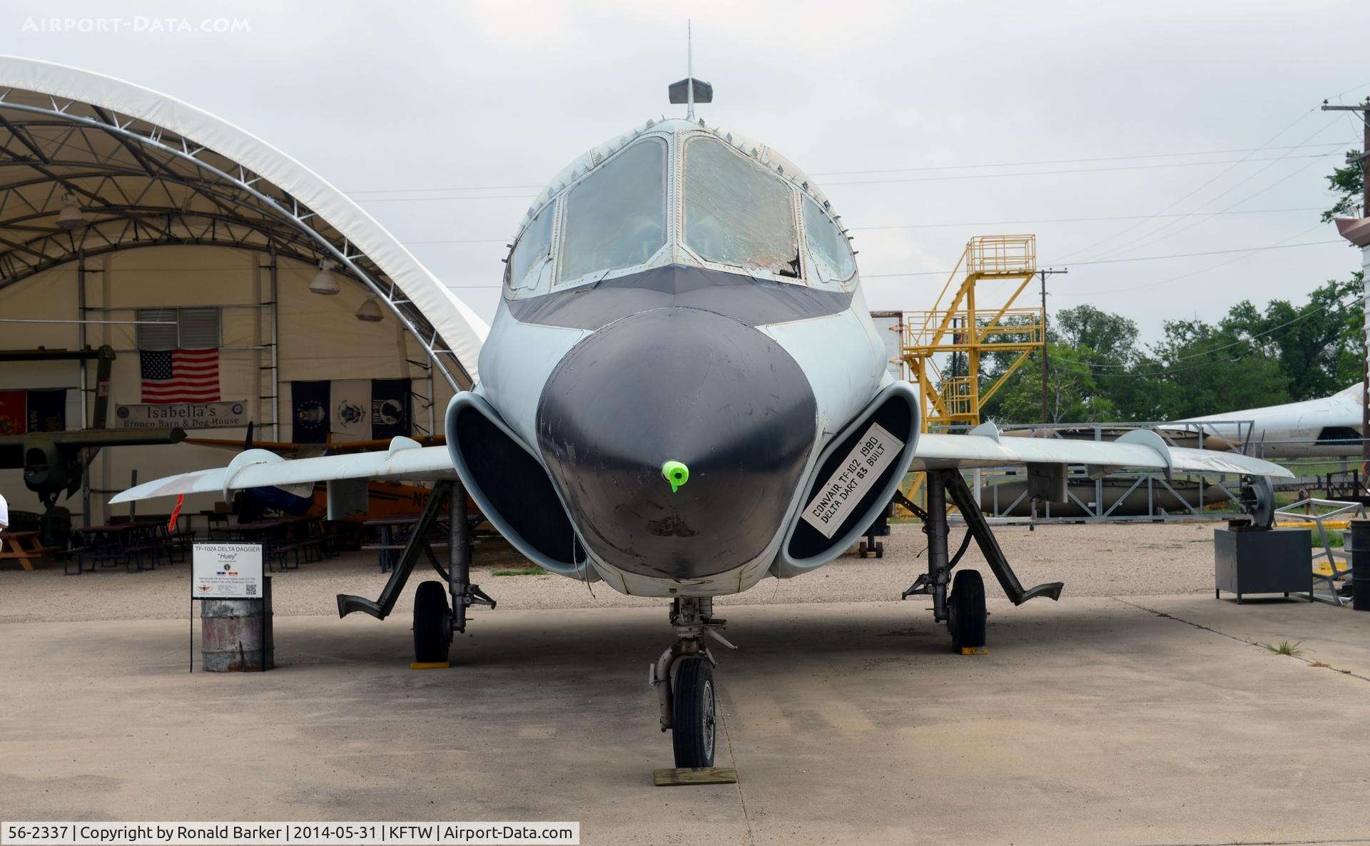 56-2337, 1956 Convair TF-102A Delta Dagger C/N Not found 56-2337, Head on - Two seat TF-102A Fort Worth Aviation Museum