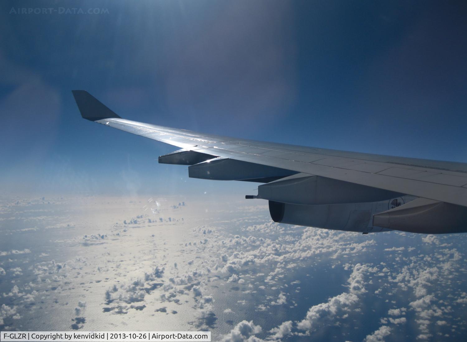 F-GLZR, 1999 Airbus A340-313X C/N 307, In flight across the Atlantic.