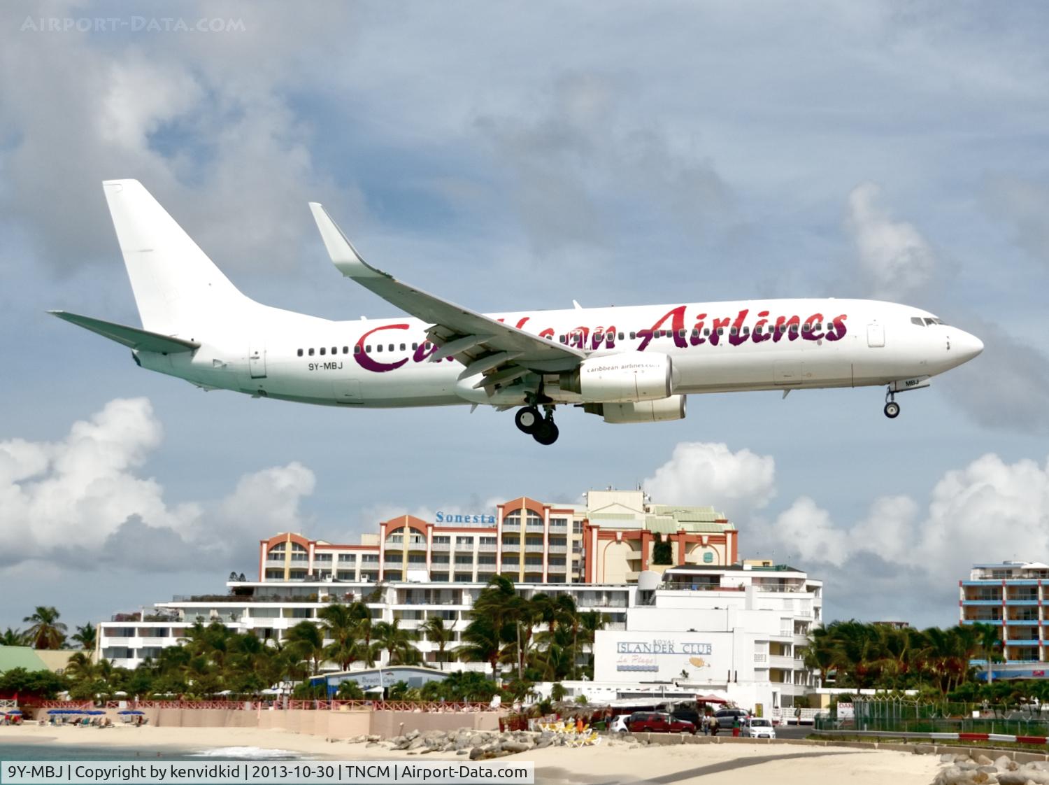 9Y-MBJ, 2007 Boeing 737-85P C/N 33980, On short finals to St Maarten.