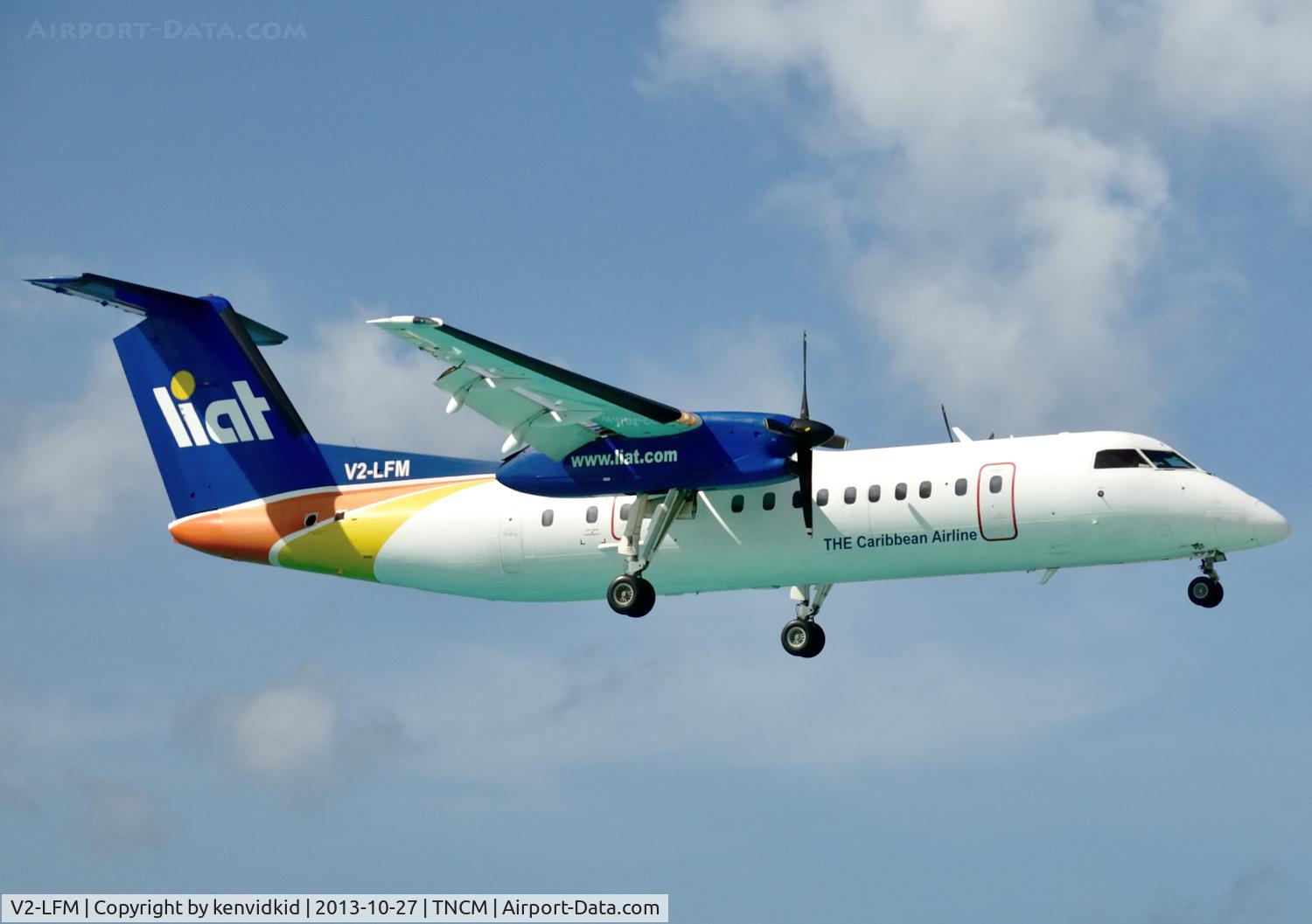 V2-LFM, 1991 De Havilland Canada DHC-8-311A Dash 8 C/N 267, On short finals to St Maarten.