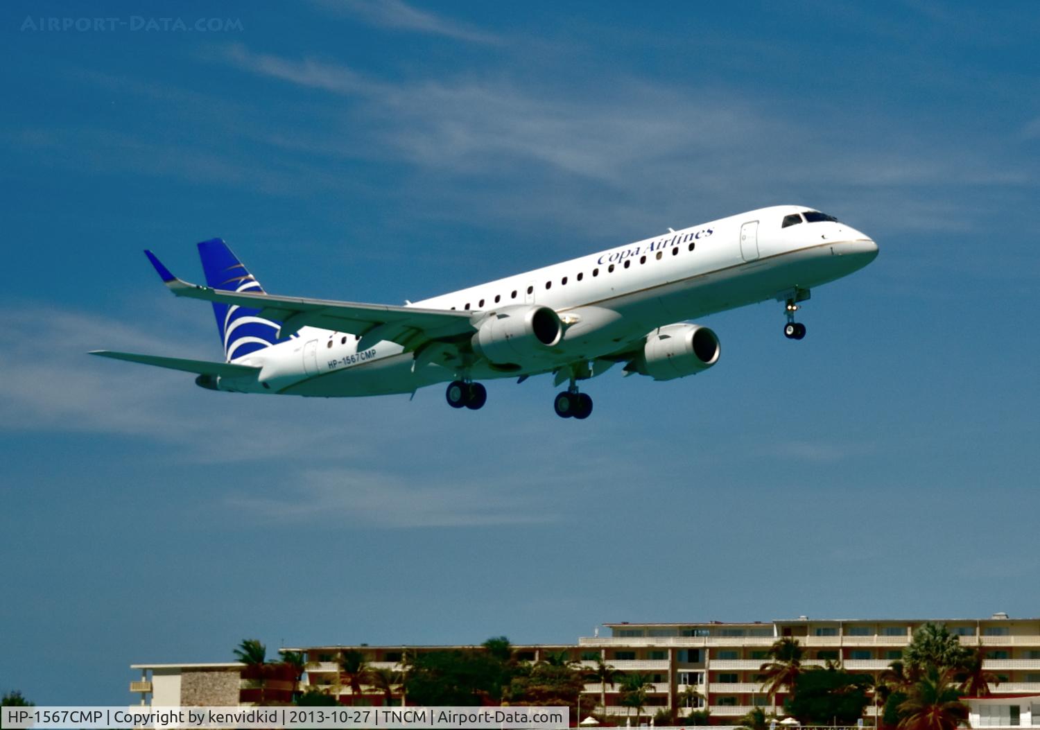 HP-1567CMP, 2008 Embraer 190LR (ERJ-190-100AR) C/N 19000174, On short finals to St Maarten.