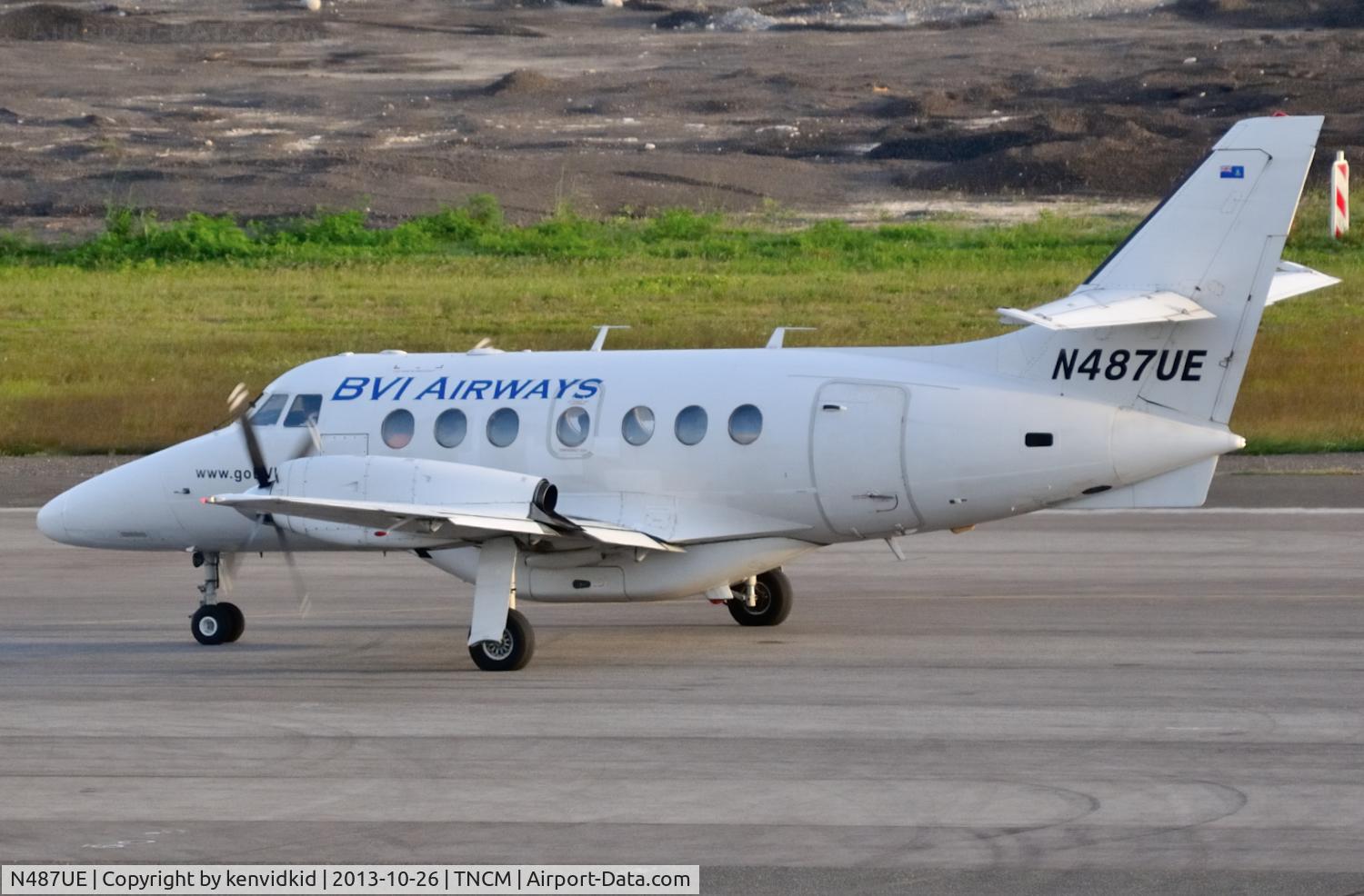 N487UE, 1990 British Aerospace BAe-3201 Jetstream C/N 906, Departing St Maarten