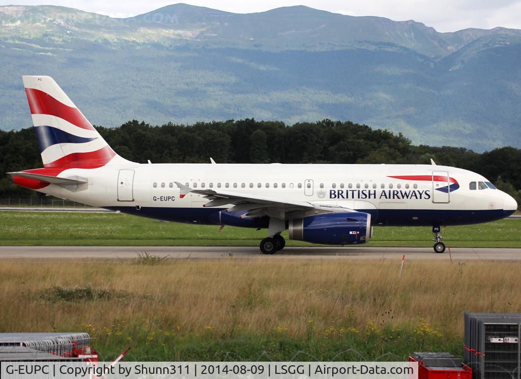 G-EUPC, 1999 Airbus A319-131 C/N 1118, Taxiing holding point rwy 23 for departure...