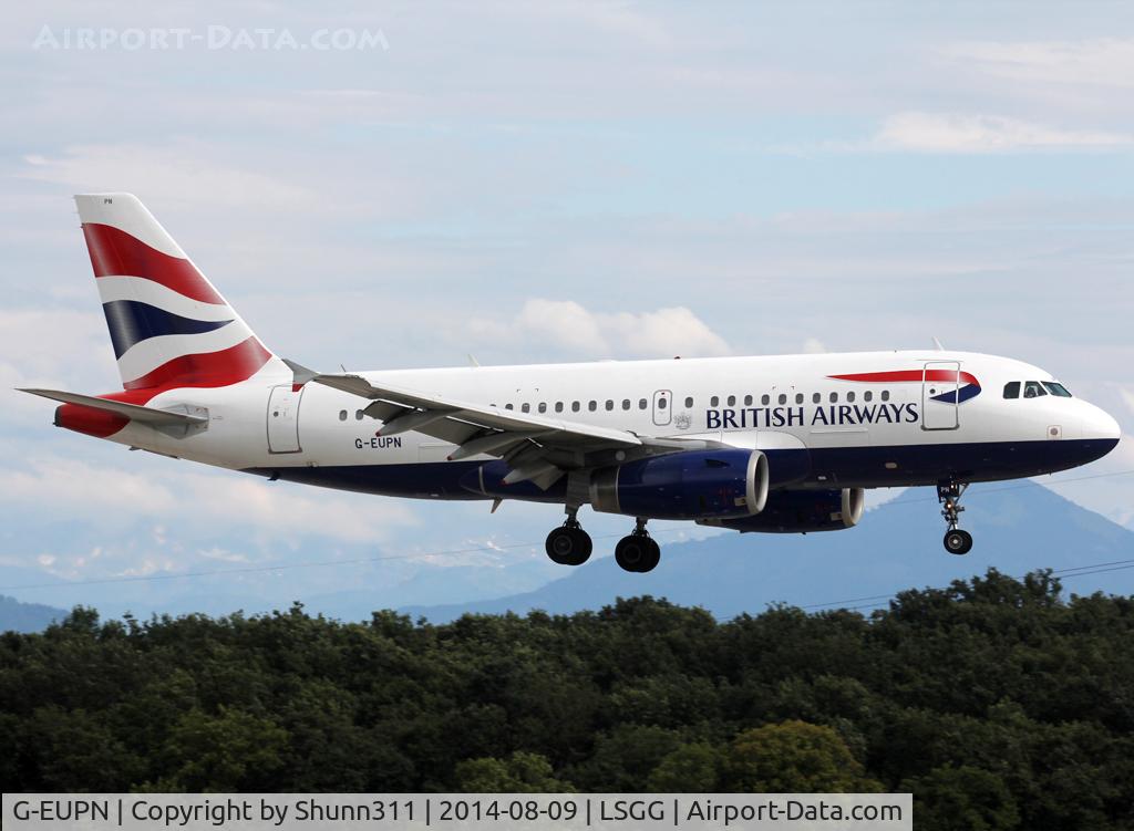 G-EUPN, 2000 Airbus A319-131 C/N 1261, Landing rwy 23