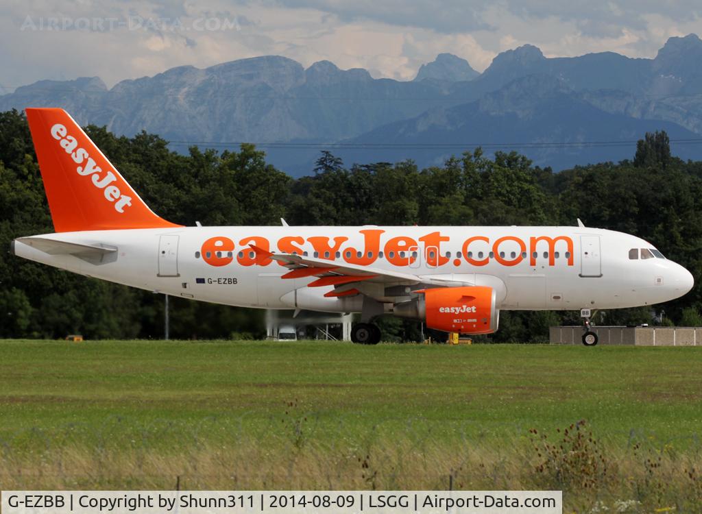 G-EZBB, 2006 Airbus A319-111 C/N 2854, Ready for take off rwy 23
