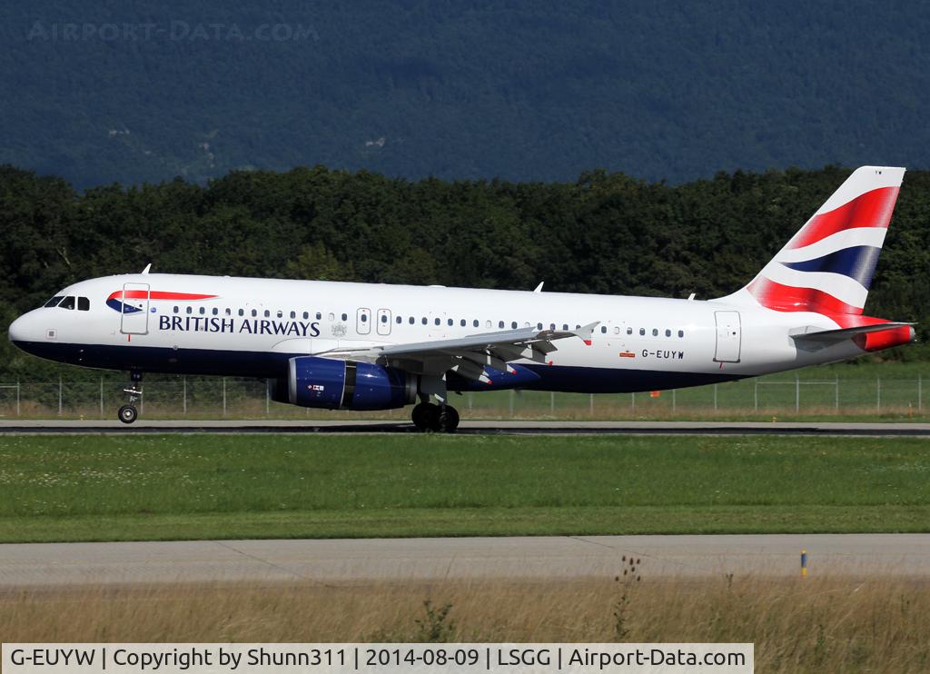G-EUYW, 2014 Airbus A320-232 C/N 6129, Landing rwy 23