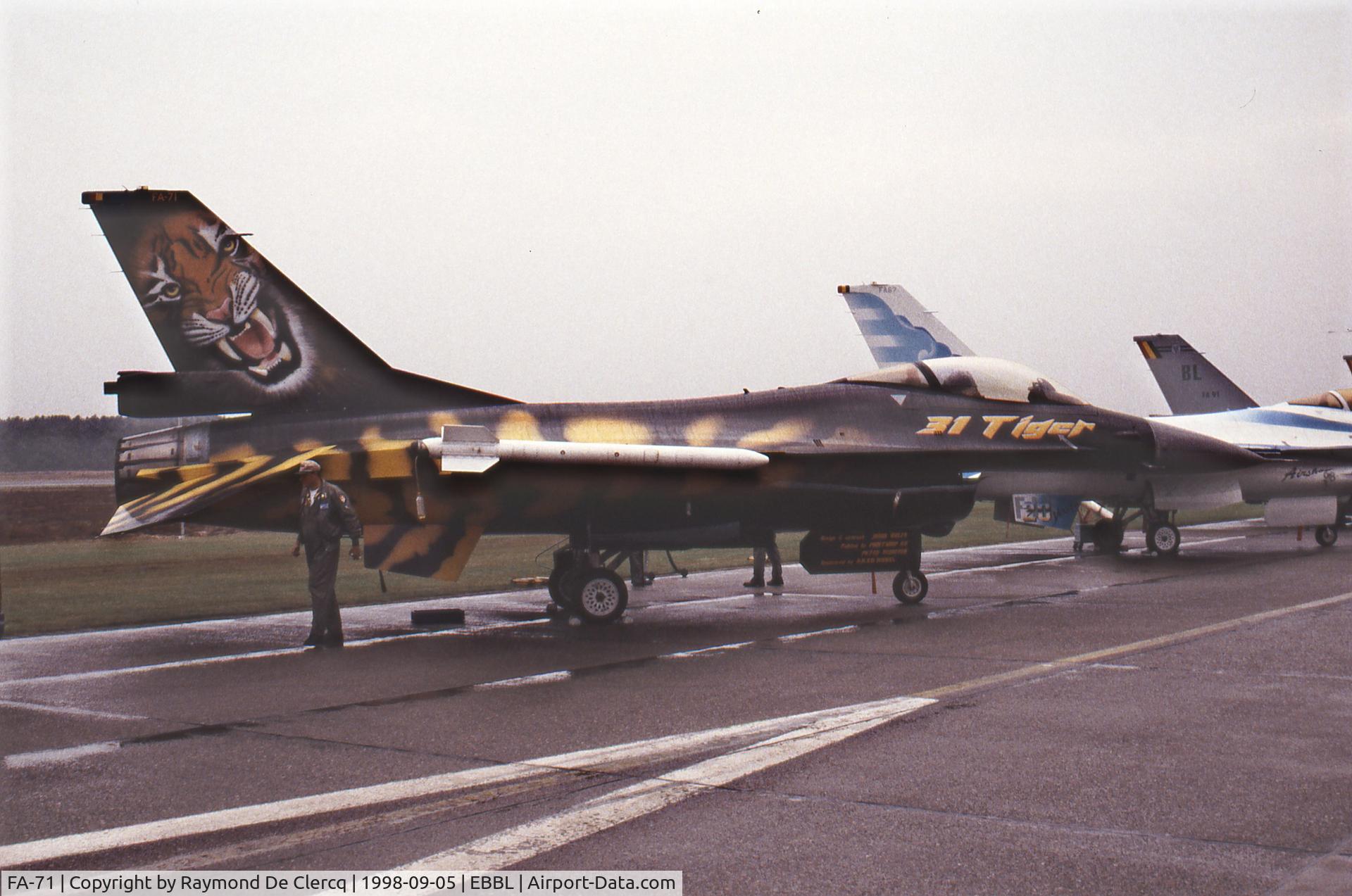 FA-71, SABCA F-16AM Fighting Falcon C/N 6H-71, Special painted for the NATO Tiger-Meet at Lechfeld in June 1998.