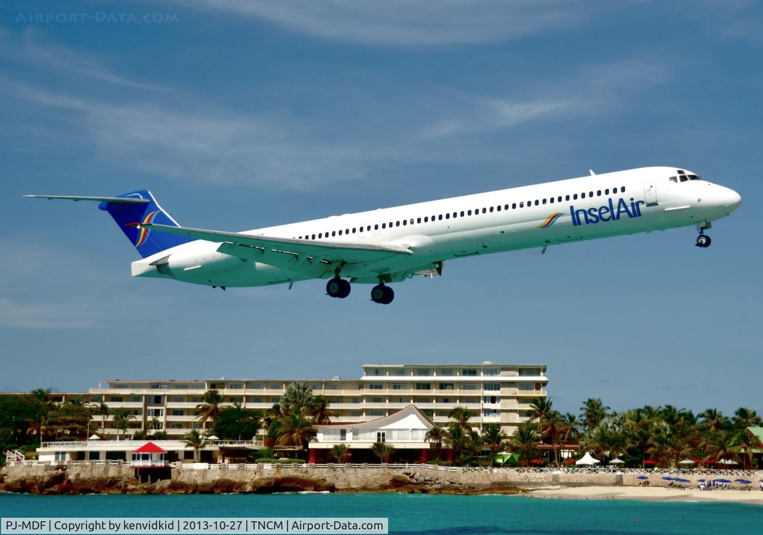 PJ-MDF, 1991 McDonnell Douglas MD-83 (DC-9-83) C/N 53014, On short finals at St Maarten.