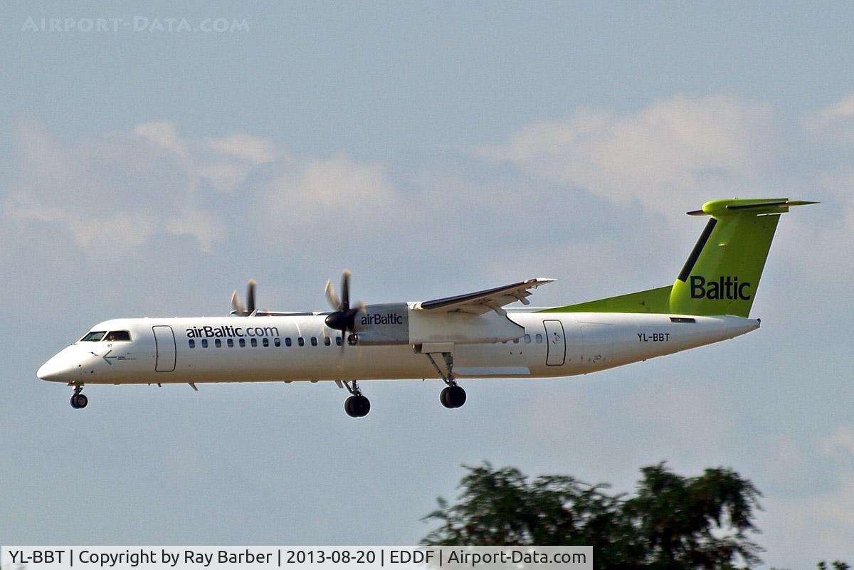 YL-BBT, 2013 De Havilland Canada DHC-8-402 Q400 Dash 8 C/N 4438, de Havilland Canada DHC-8Q-402NG [4438] (airBaltic) Frankfurt~D 20/08/2013