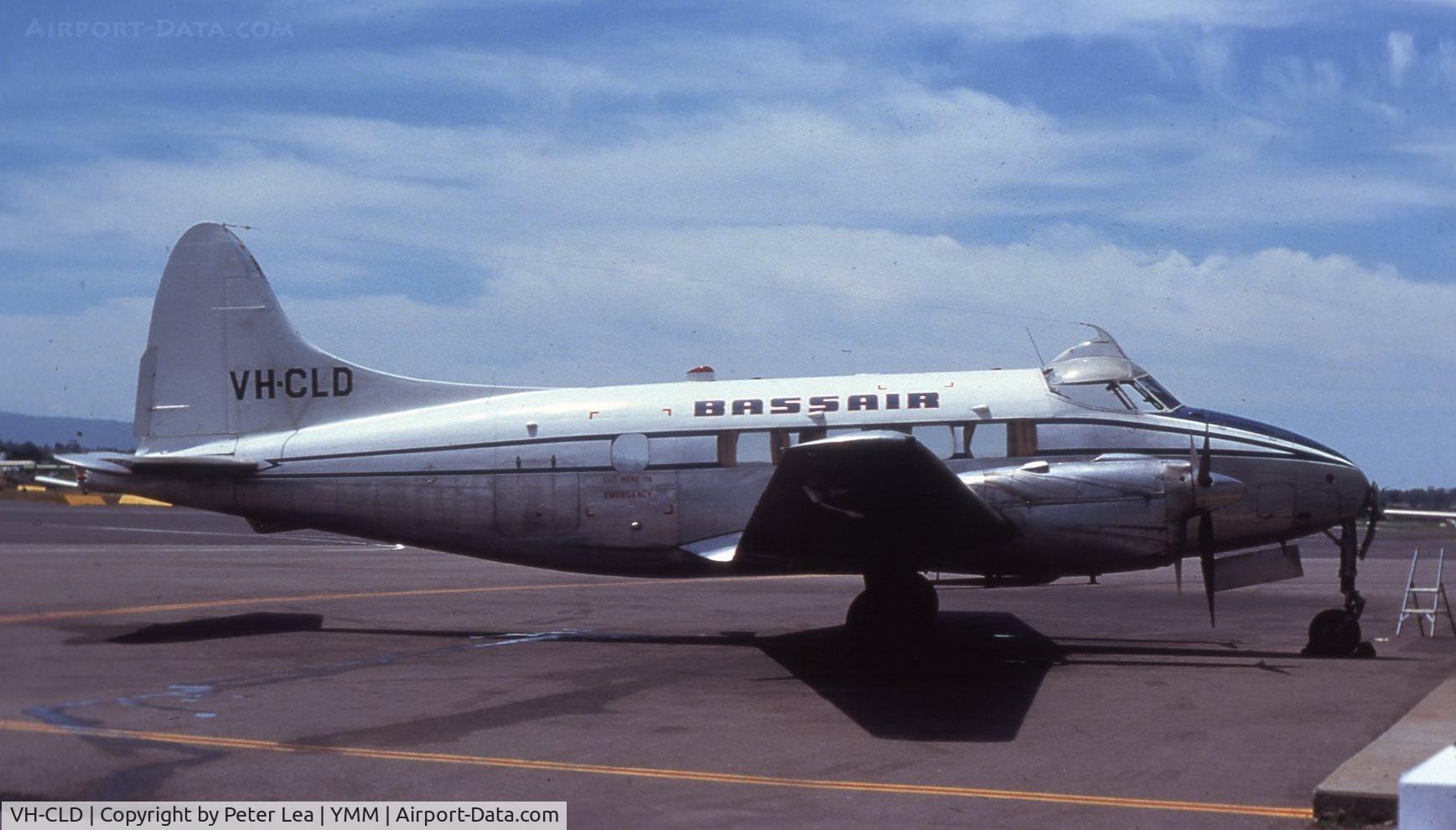 VH-CLD, 1948 De Havilland DH-104 Dove 5 C/N 04107, DH Dove VH-CLD of Bassair at Moorabin Airport Melbourne during the early 1980's