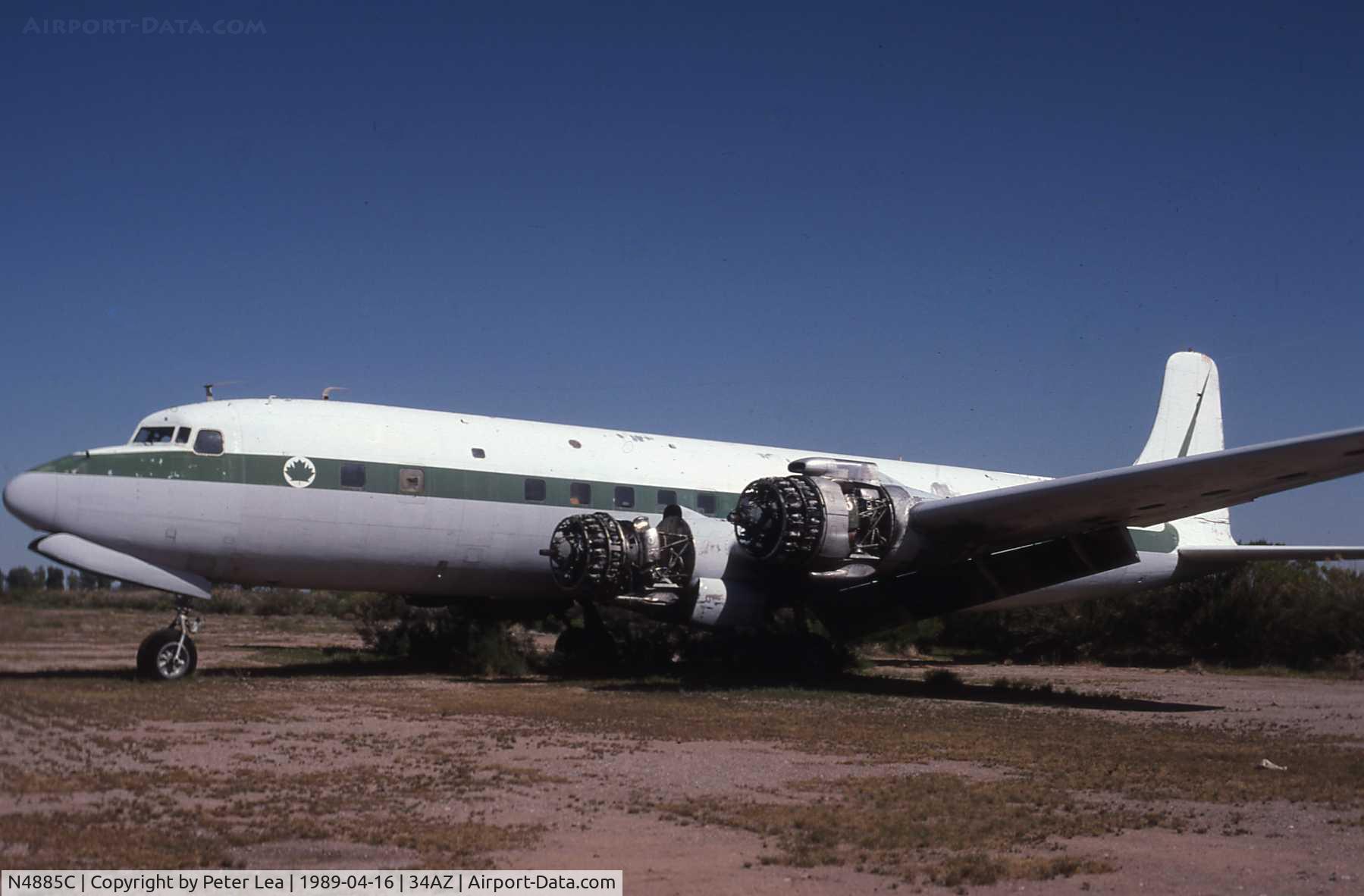 N4885C, Douglas DC-7B C/N 45314, Douglas DcC-7B ex N4885C. Photo taken April 1989