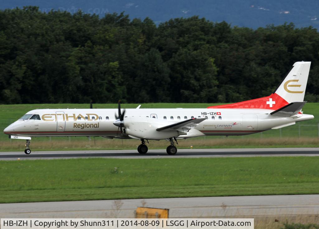HB-IZH, 1994 Saab 2000 C/N 2000-011, Landing rwy 23