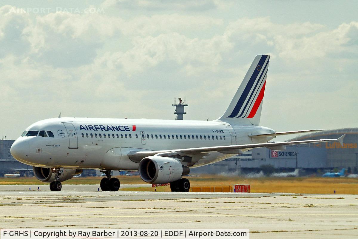 F-GRHS, 2001 Airbus A319-111 C/N 1444, Airbus A319-111 [1444] (Air France) Frankfurt~D 20/08/2013