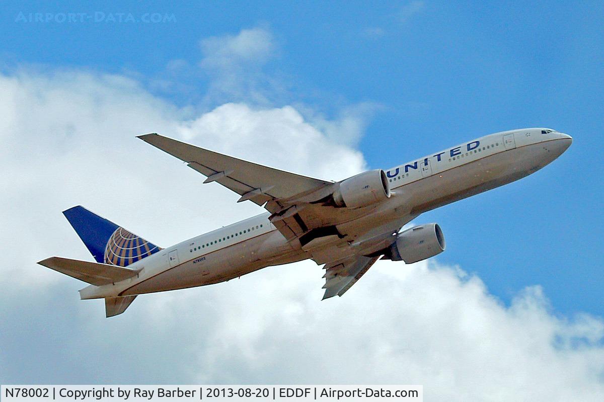 N78002, 1998 Boeing 777-224 C/N 27578, Boeing 777-224ER [27578] (United Airlines) Frankfurt~D 20/08/2013