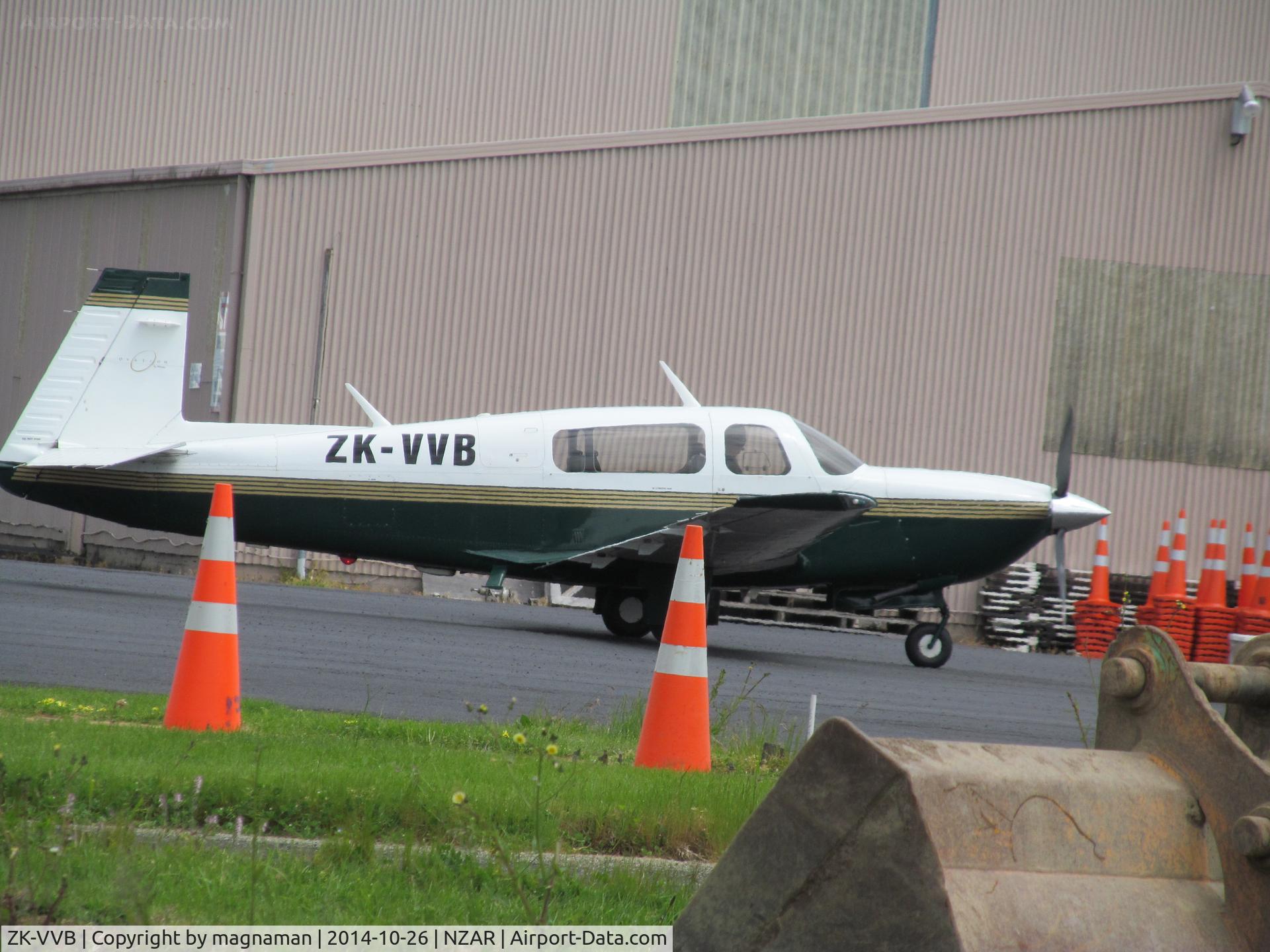 ZK-VVB, 1996 Mooney M20R Ovation C/N 29-0091, departing its hangar - just got it!