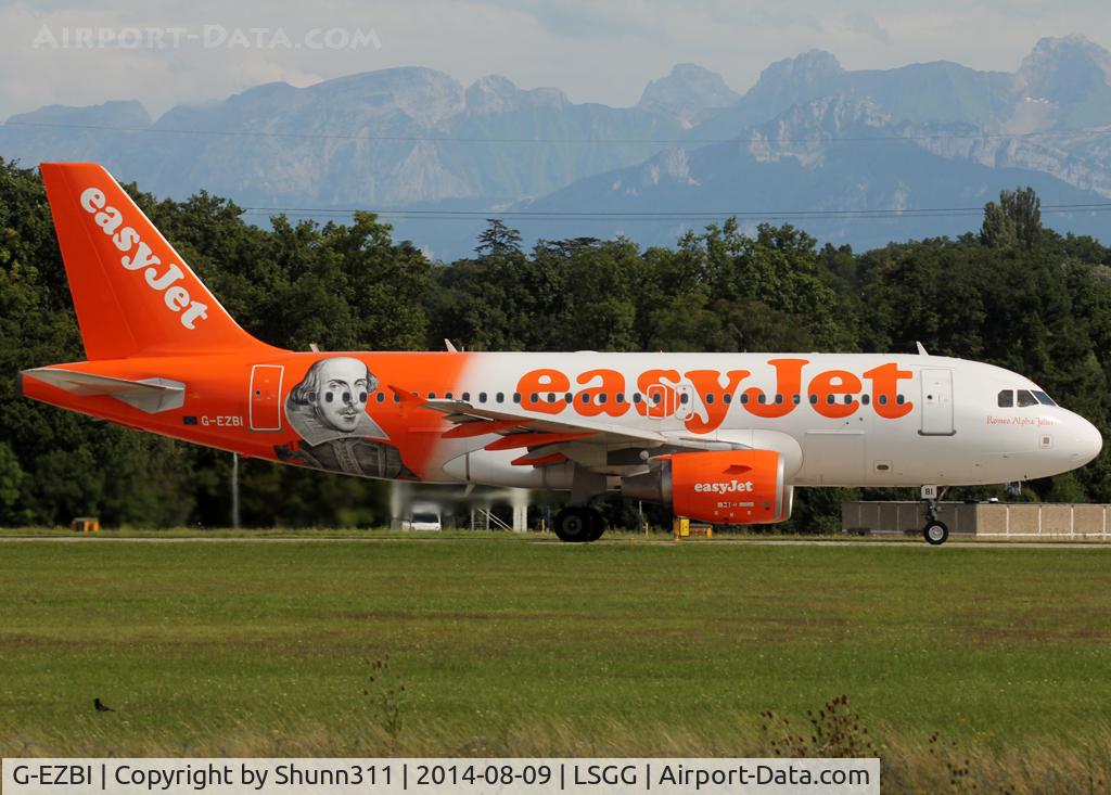 G-EZBI, 2006 Airbus A319-111 C/N 3003, Ready for take off rwy 23 with Shakespeare c/s