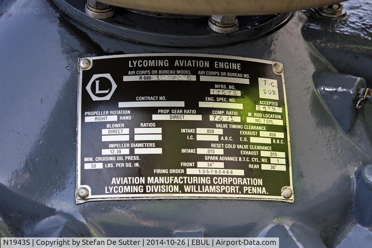 N1943S, 1943 Stinson V77 Reliant C/N 77-463, Engine ID plate