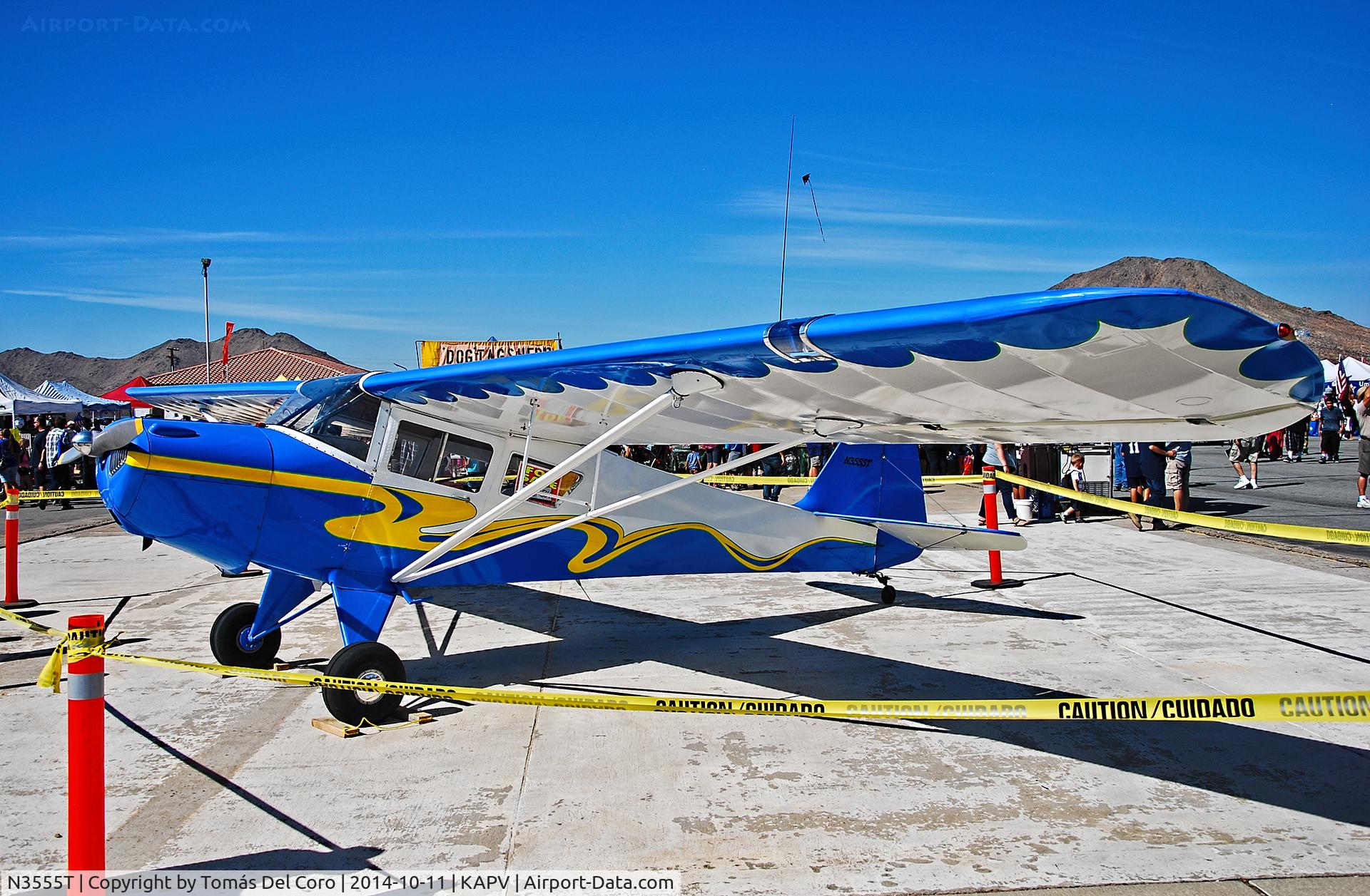 N3555T, 1974 Taylorcraft F-19 Sportsman C/N F-014, N3555T  1974 Taylorcraft F-19 C/N F-014

Apple Valley Airport (APV) (KAPV)
California, USA
TDelCoro
Apple Valley Air Show 2014
October 11, 2014