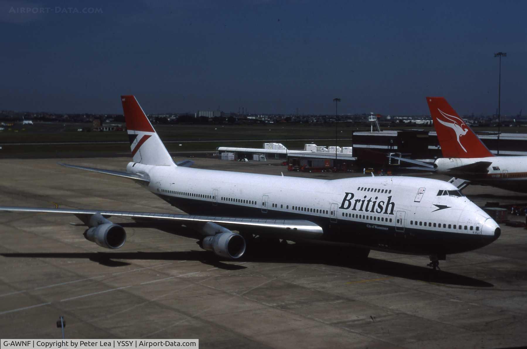 G-AWNF, 1970 Boeing 747-136 C/N 19766, Photographed at Sydney Airport early 1980's