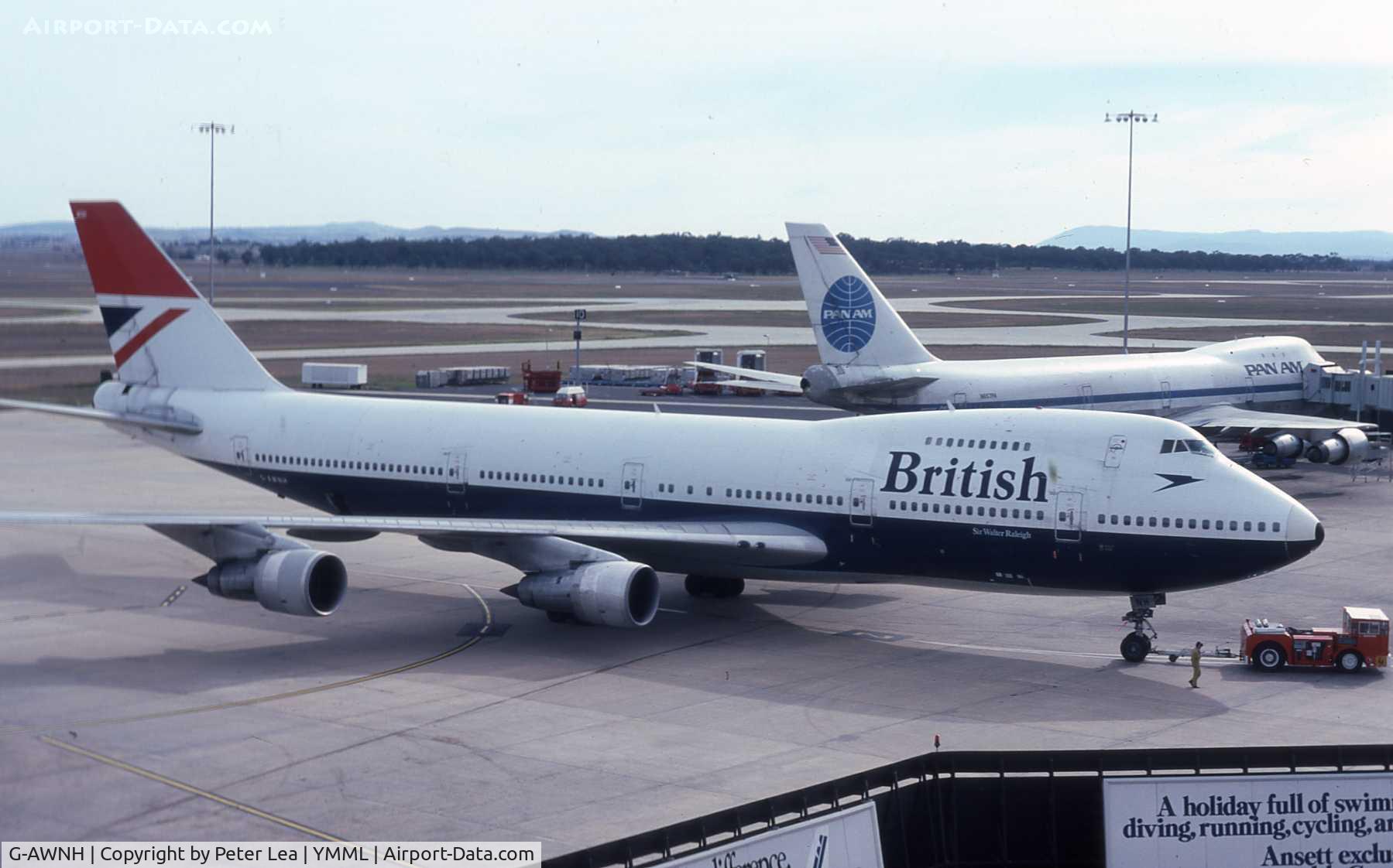 G-AWNH, 1971 Boeing 747-136 C/N 20270, Photographed at Melbourne Airport in the early 1980's
