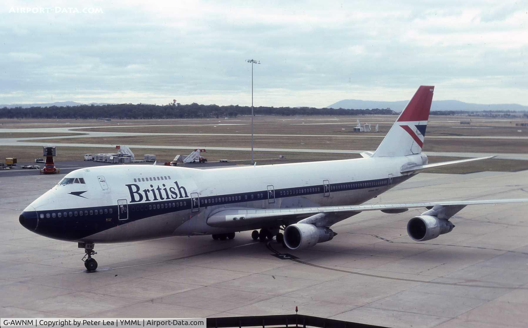 G-AWNM, 1973 Boeing 747-136 C/N 20708, Photographed at Melbourne Airport early 1980's