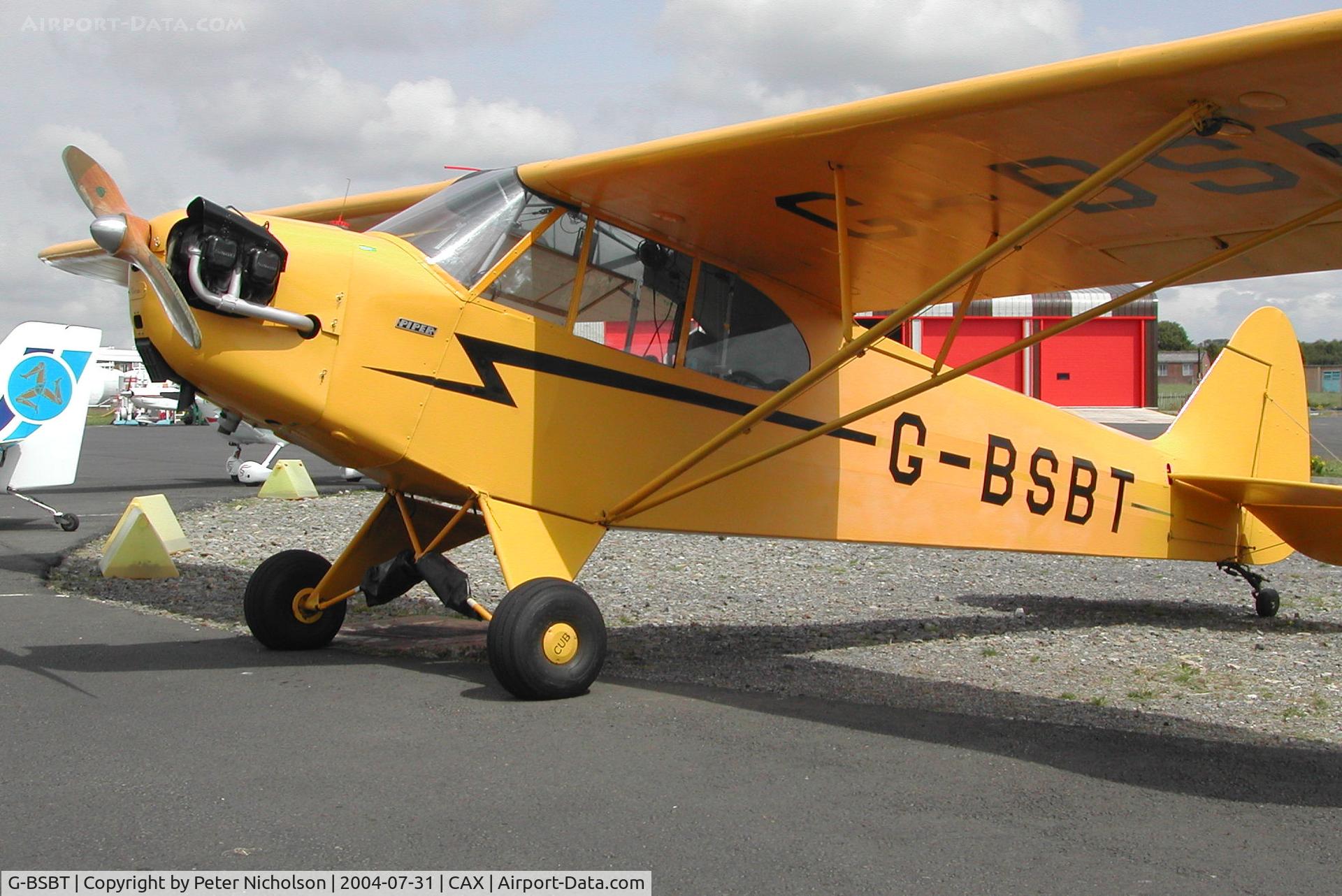 G-BSBT, 1946 Piper J3C-65 Cub Cub C/N 17712, This Piper J3C-65Cub attended the 2004 Carlisle Fly-in.