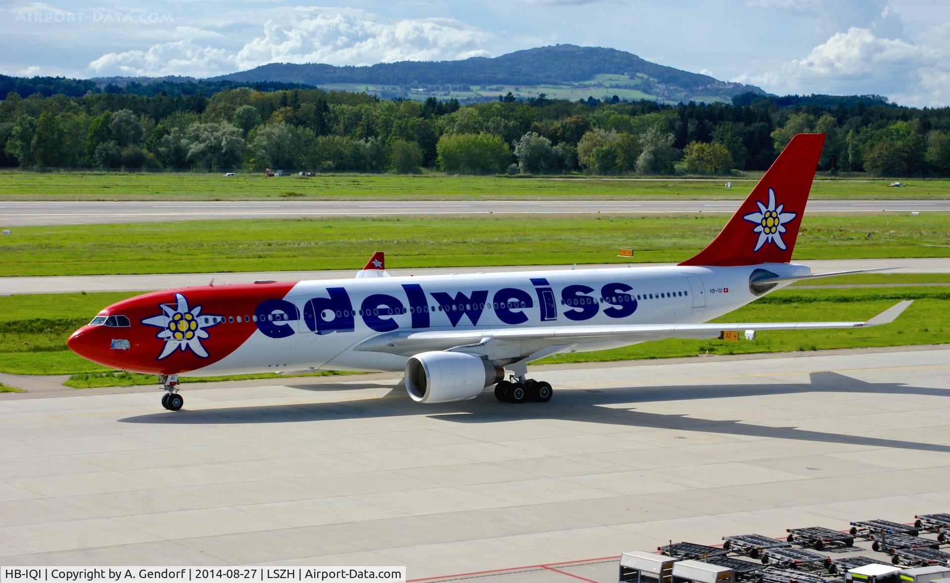 HB-IQI, 1999 Airbus A330-223 C/N 291, Edelweiss Air, seen here taxiing aT Zürich-Kloten(LSZH)