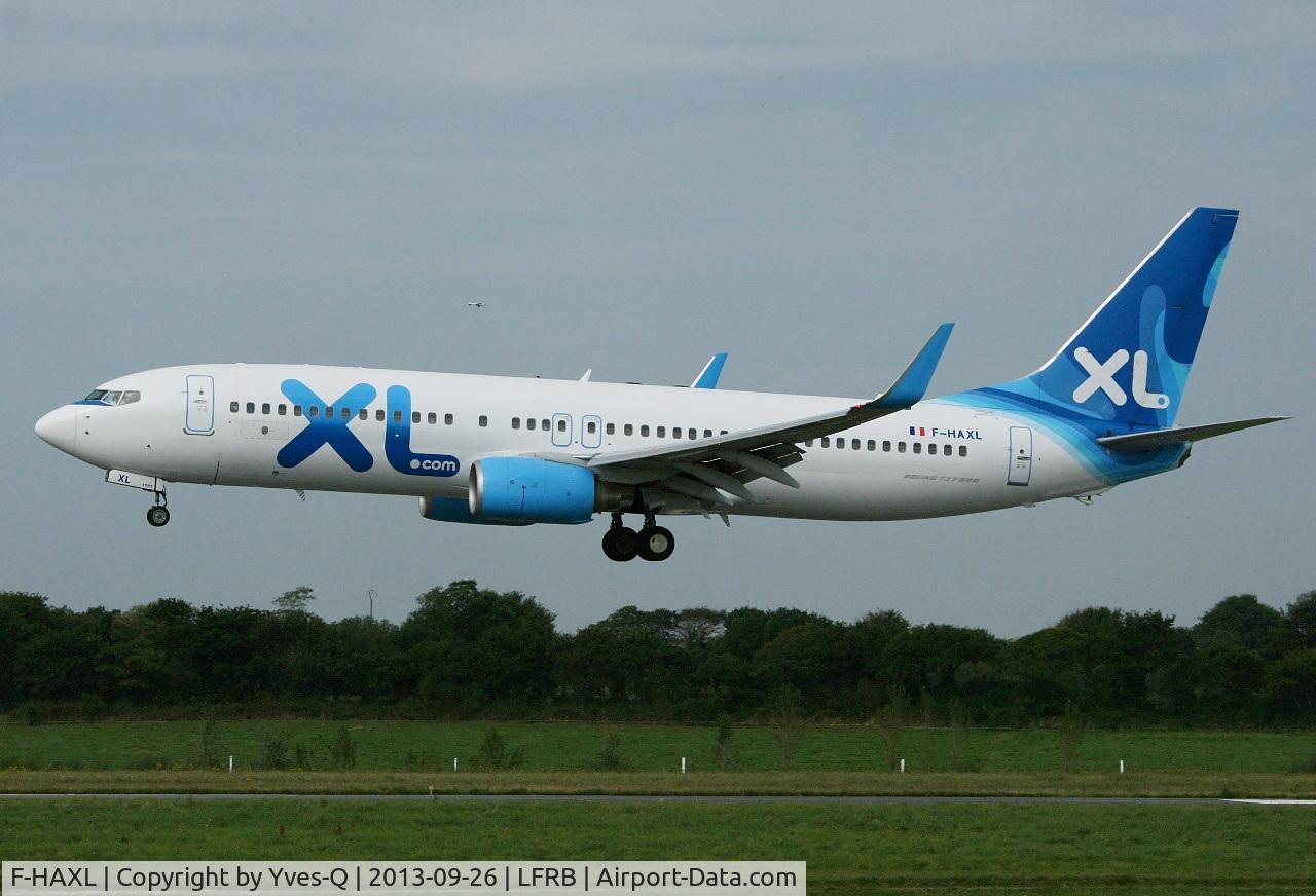 F-HAXL, 2008 Boeing 737-8Q8 C/N 35279, Boeing 737-8Q8, On final rwy 25L, Brest-Bretagne airport (LFRB-BES)