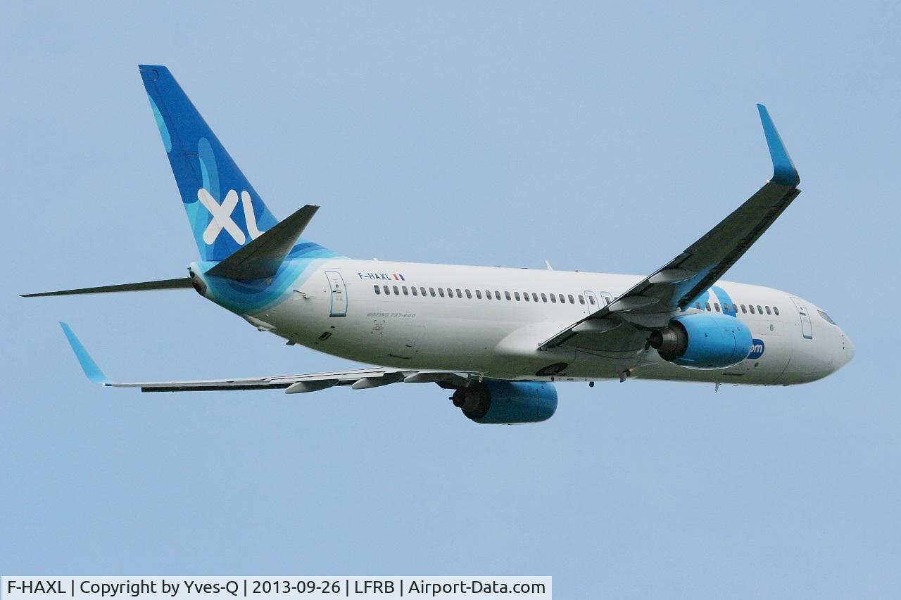 F-HAXL, 2008 Boeing 737-8Q8 C/N 35279, Boeing 737-8Q8, Take off rwy 07R, Brest-Bretagne airport (LFRB-BES)