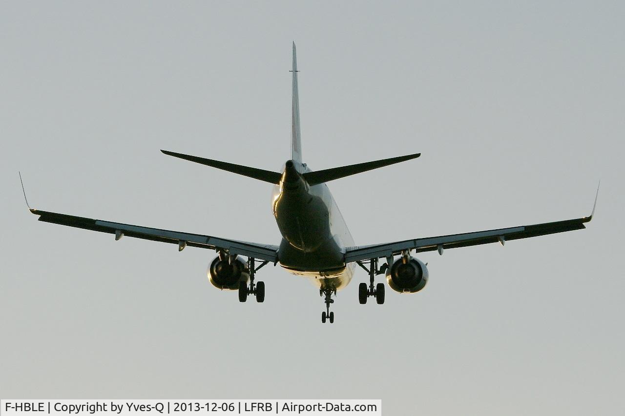 F-HBLE, 2007 Embraer 190LR (ERJ-190-100LR) C/N 19000123, Embraer ERJ-190LR, On final rwy 25L, Brest-Bretagne airport (LFRB-BES)