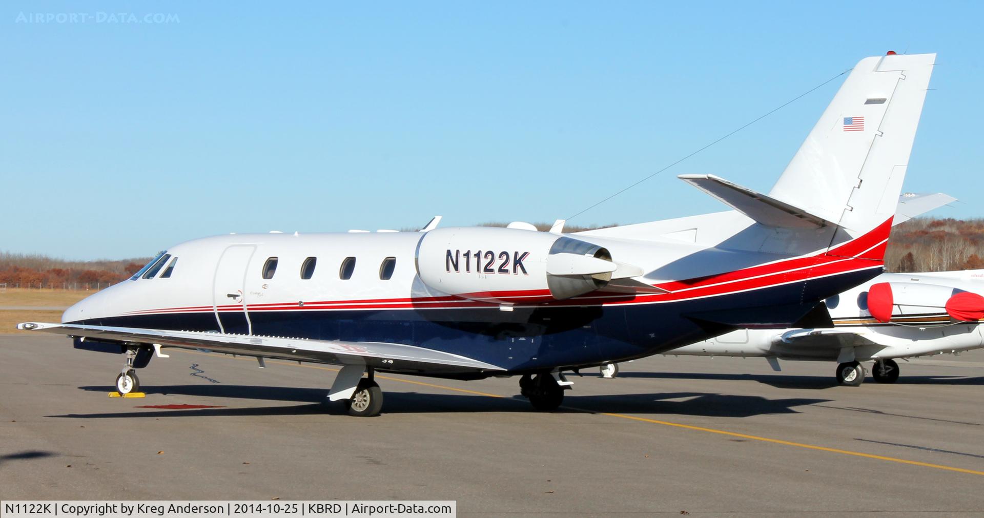 N1122K, 2002 Cessna 560XL C/N 560-5283, Cessna 560XL Citation Excel on the ramp in Brainerd, MN.