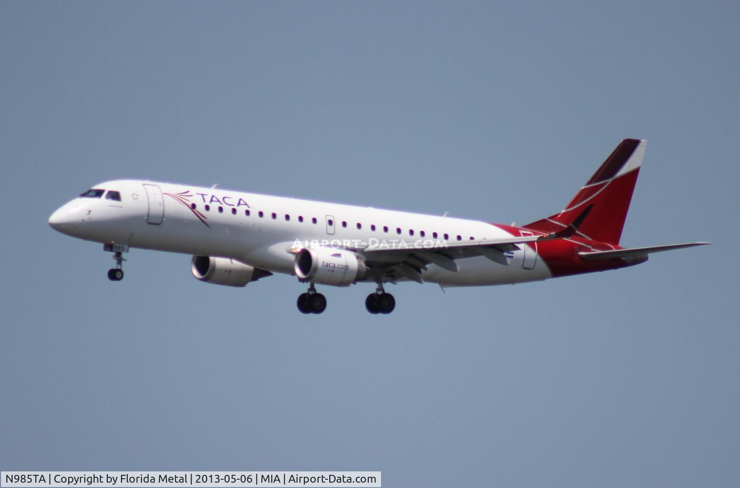N985TA, 2009 Embraer ERJ-190-100 IGW 190AR C/N 19000287, Taca E190