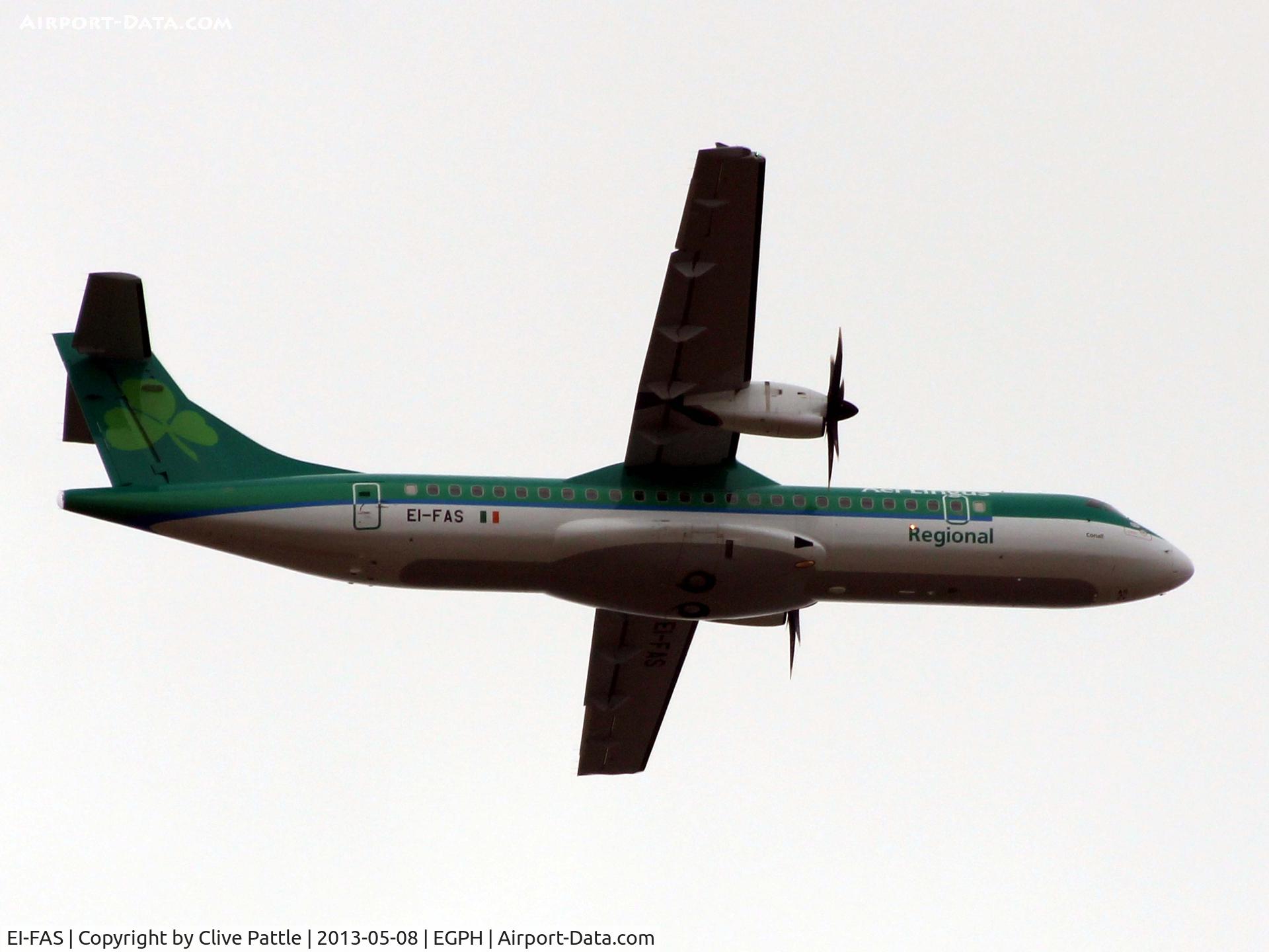 EI-FAS, 2013 ATR 72-600 (72-212A) C/N 1083, Departing Edinburgh EGPH for Dublin
