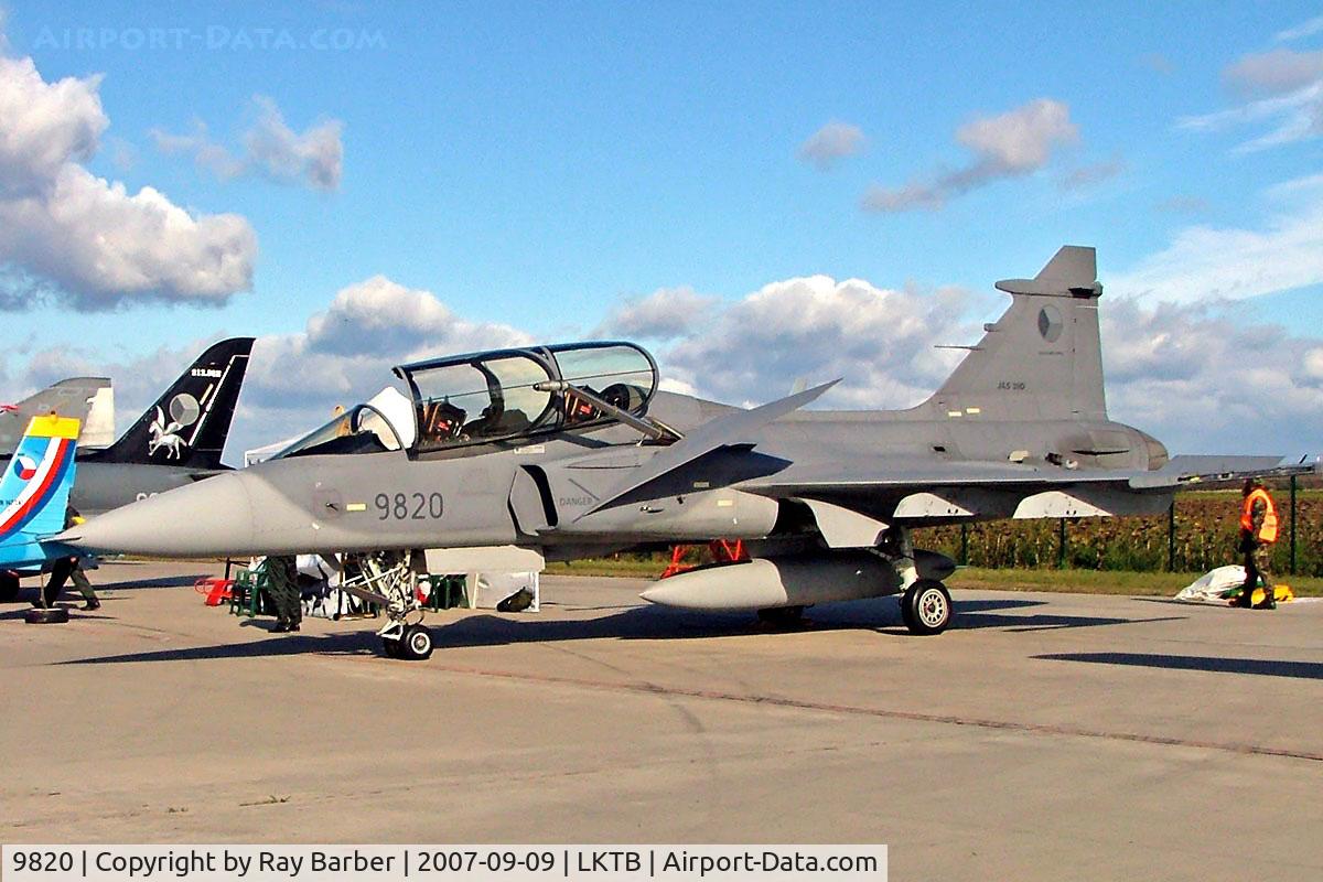 9820, 2005 Saab JAS-39D Gripen C/N 39820, SAAB JAS-39D Gripen [39820] (Czech Air Force) Brno-Turany~OK 09/09/2007