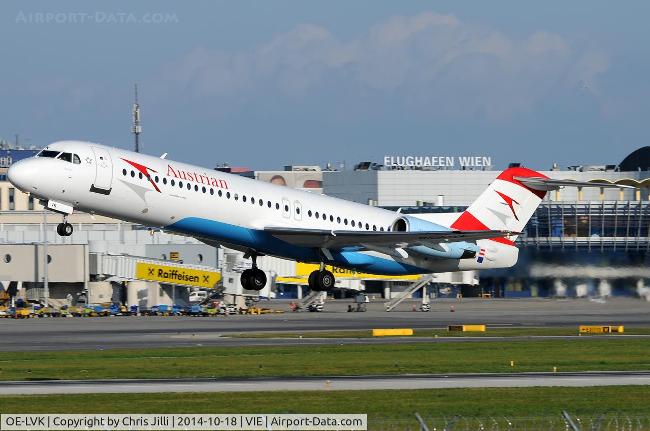OE-LVK, 1992 Fokker 100 (F-28-0100) C/N 11397, Austrian Airlines