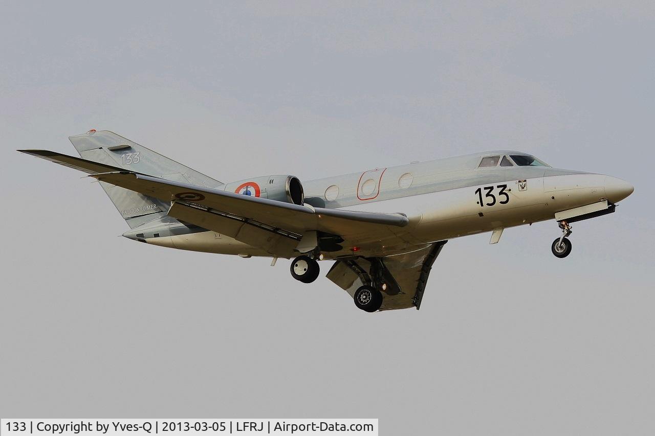 133, 1978 Dassault Falcon 10MER C/N 133, French Naval Aviation Dassault Falcon 10MER, Short approach Rwy 08, Landivisiau Naval Air Base (LFRJ)