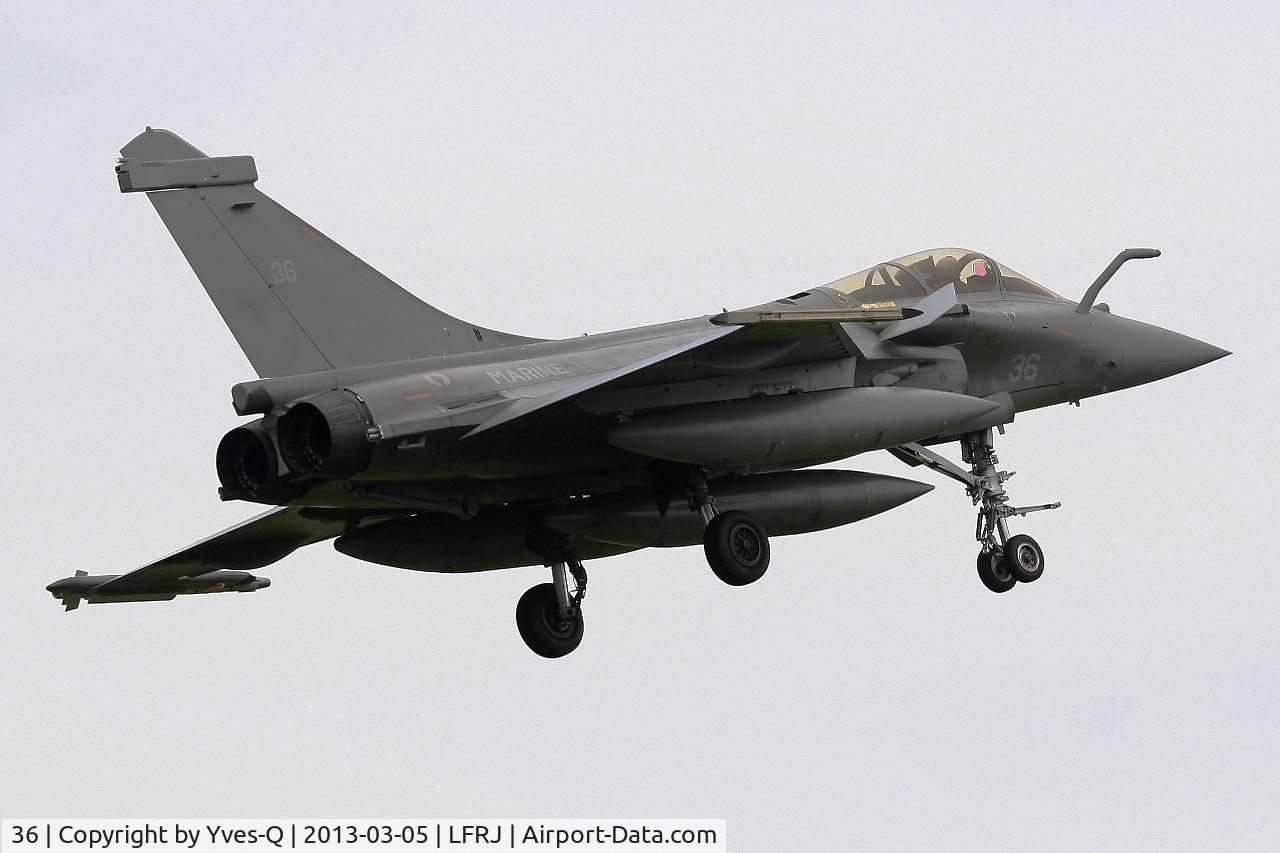 36, Dassault Rafale M C/N 36, French Naval Aviation Dassault Rafale M, Short approach Rwy 08, Landivisiau Naval Air Base (LFRJ)