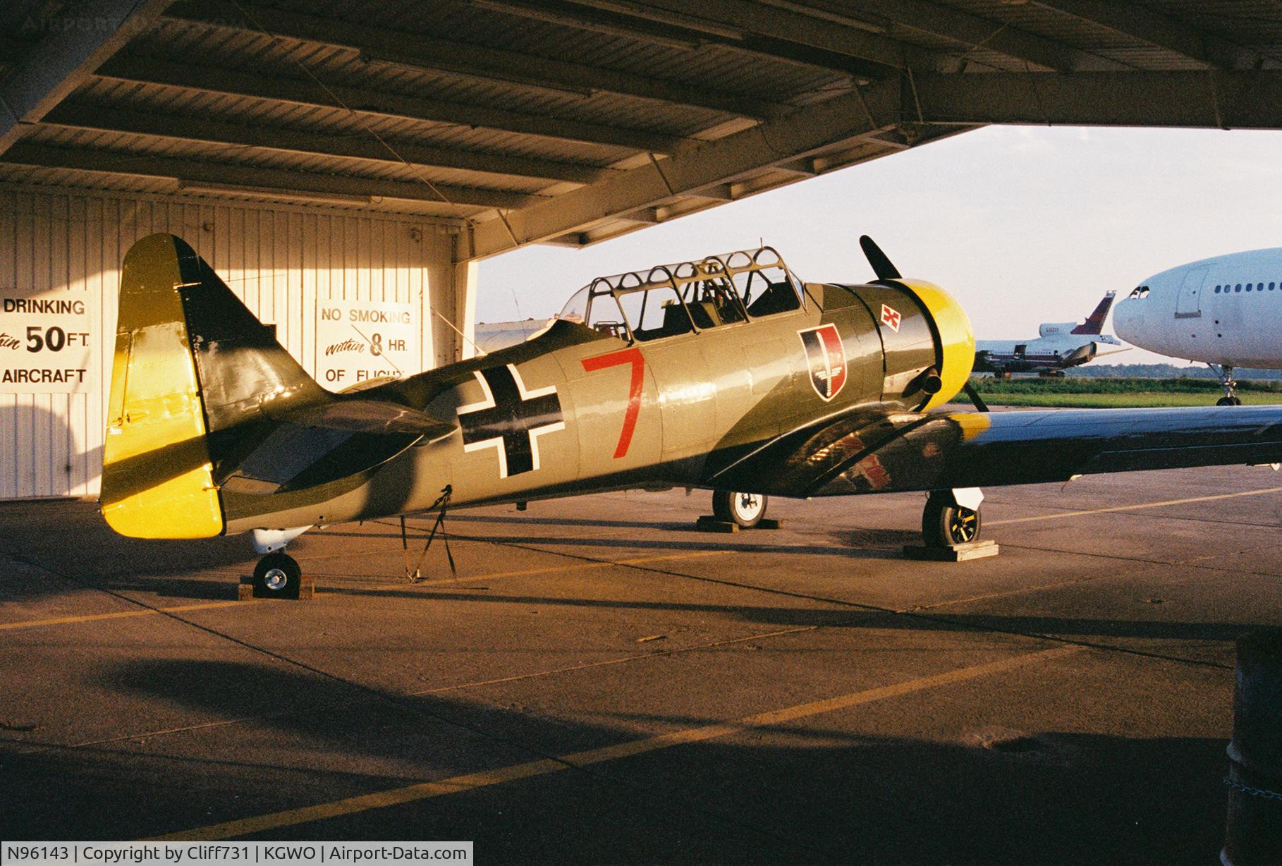 N96143, 1949 North American T-6G Texan C/N 168-54, T-6G Texan at Greenwood-Leflore Airport, GWO, circa 2000.